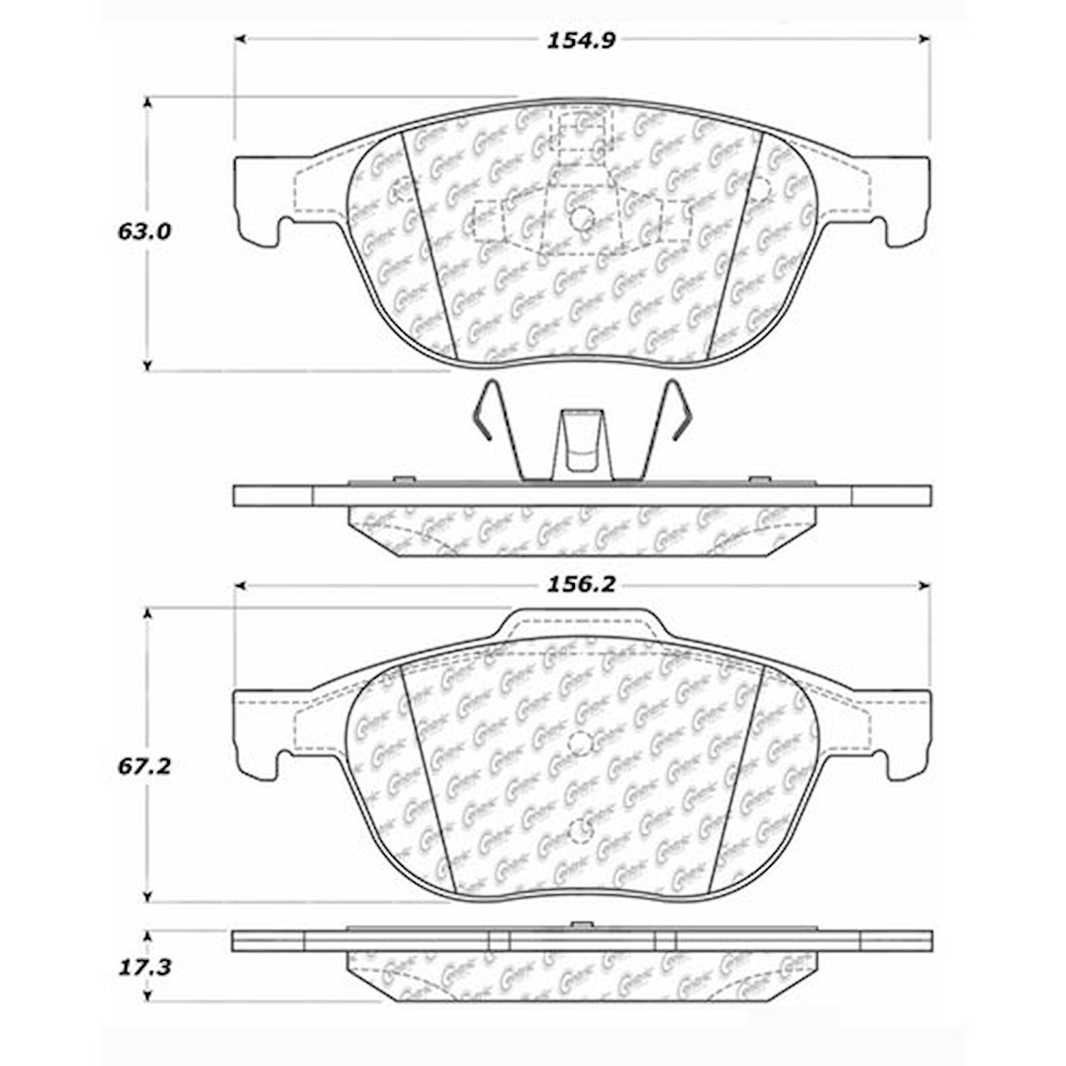 PosiQuiet Ceramic Pads 2004-2015 Ford Mazda Volvo 5