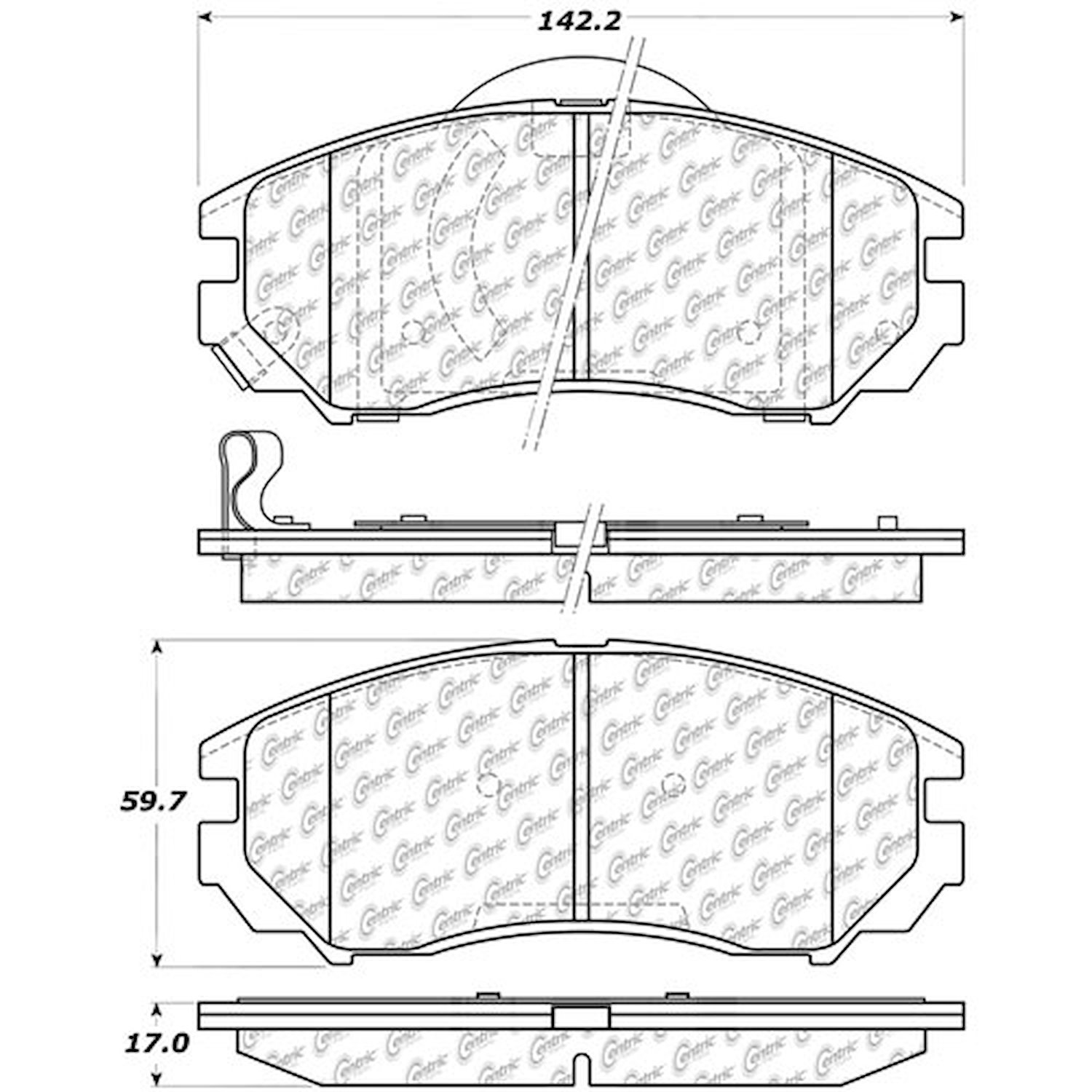 PosiQuiet Ceramic Pads 2004-2008 for Hyundai Tiburon