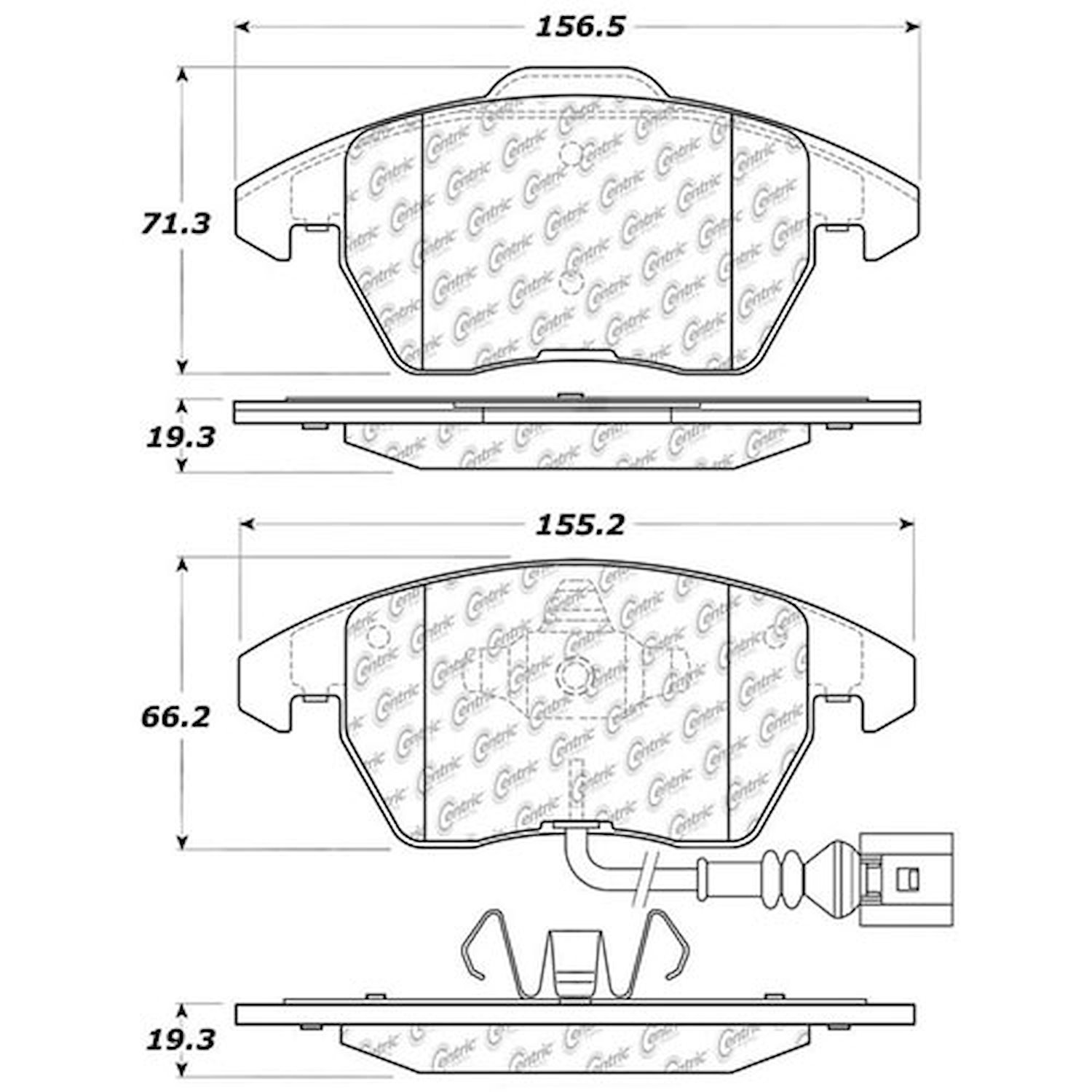 PosiQuiet Ceramic Pads 2005-2016 Audi Seat Volkswagen A1 A3 A3 Quattro Altea Bora Caddy CC Eos Freet