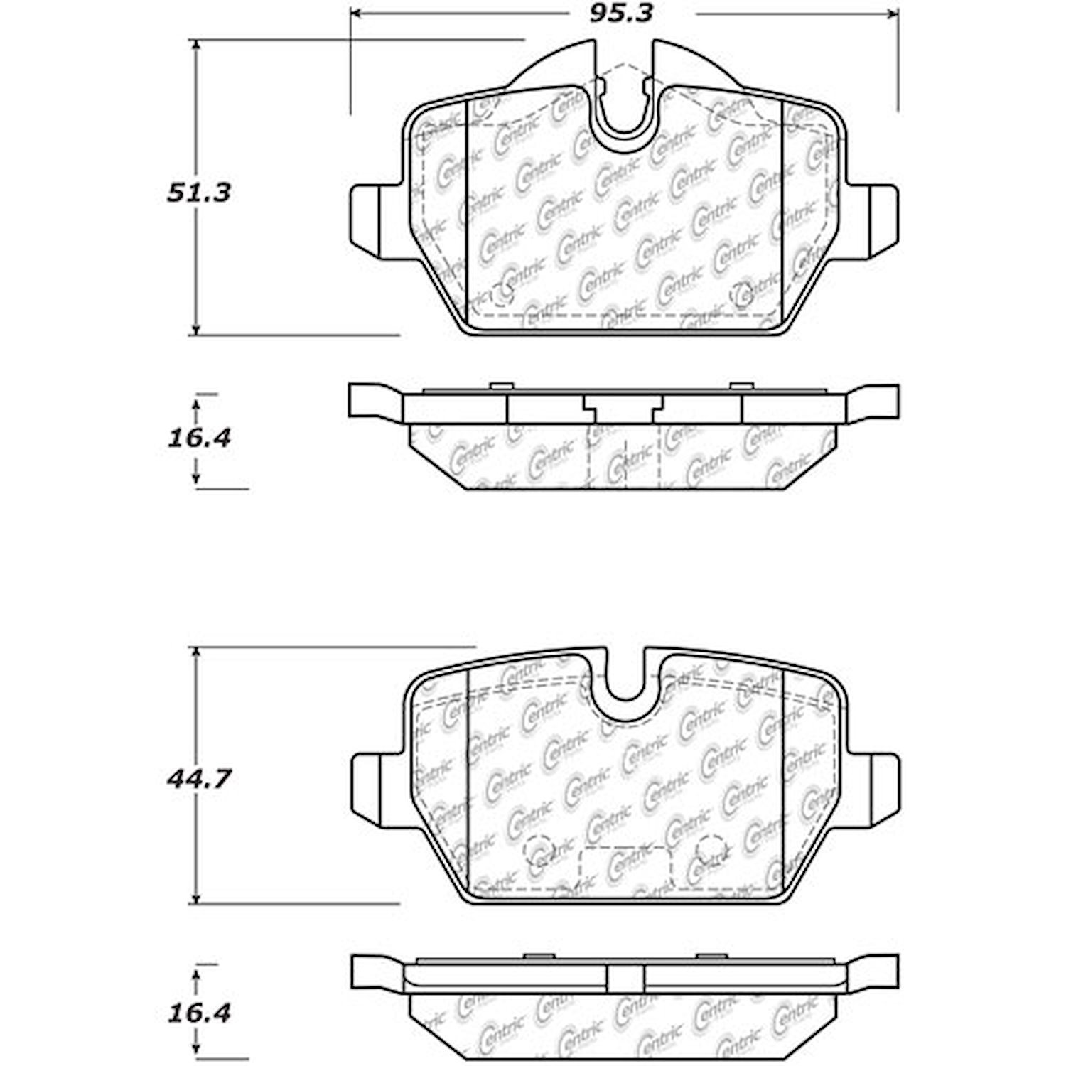 PosiQuiet Ceramic Pads 2005-2016 BMW Mini 120i Cooper Countryman Cooper Paceman