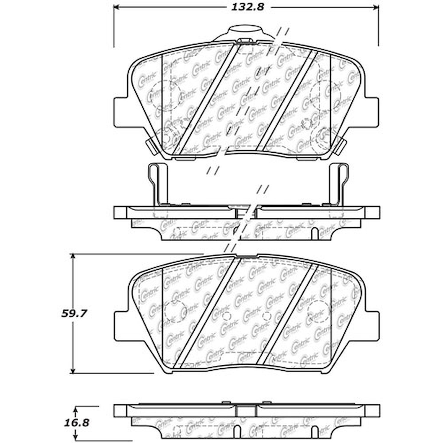 PosiQuiet Ceramic Pads 2010-2016 for Hyundai for Kia Azera Santa Fe Sorento