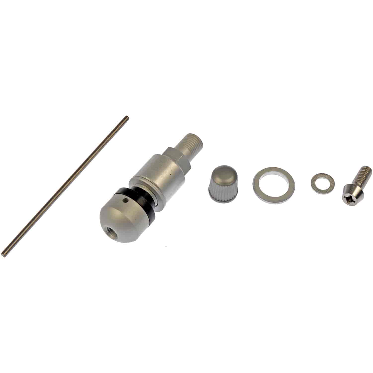 TPMS Service Kit - Replacement Aluminum Clamp-In Valve Stem with Mounting Screw
