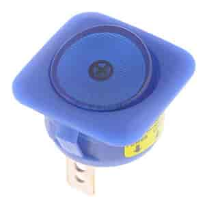 Round Style Full Glow Rocker Switch Blue Body/Blue Glow