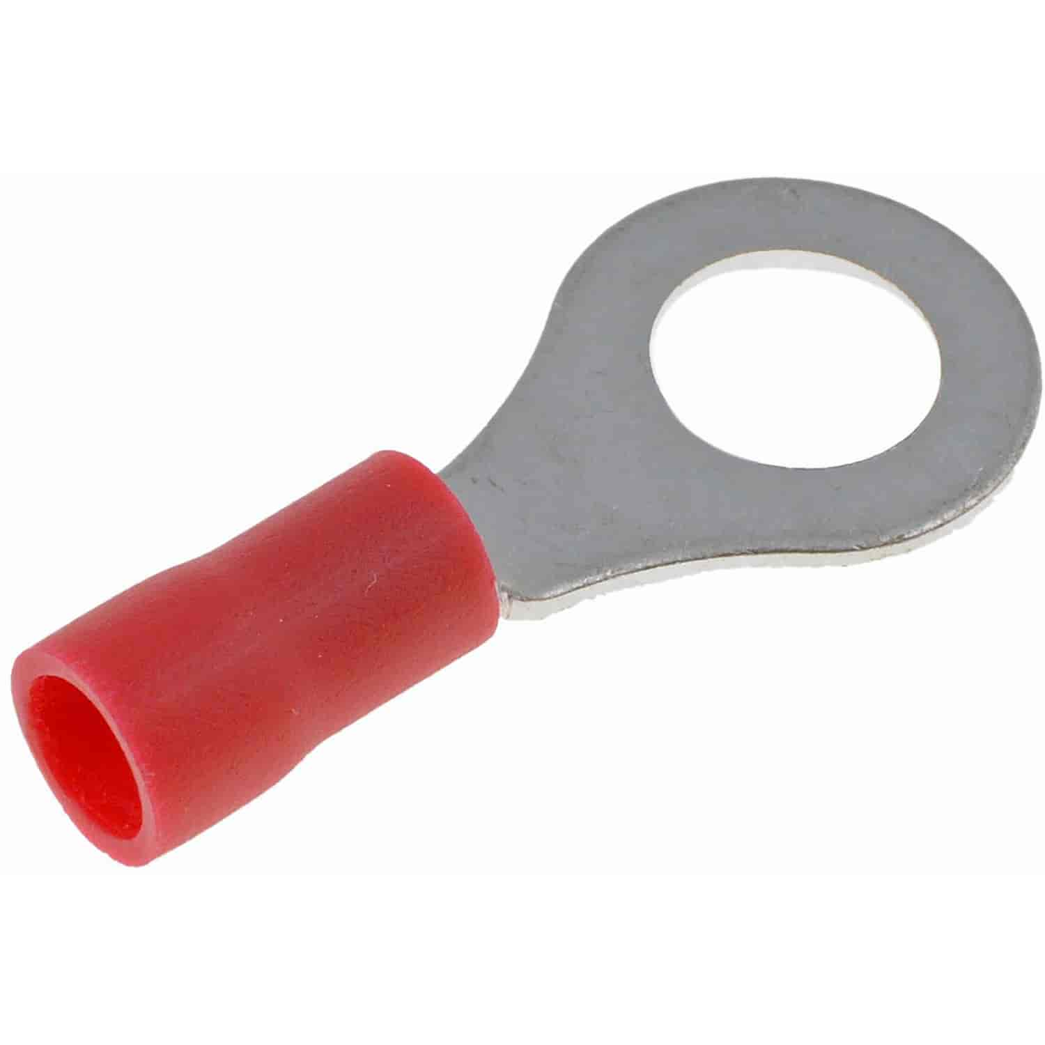 22-18 Gauge Ring Terminal 1/4 In. Red