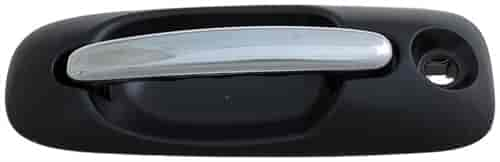 Exterior Door Handle Front Left Chrome Lever Black Housing