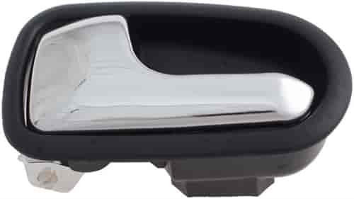 Interior Door Handle Front Or Rear Left Chrome Lever Black Housing