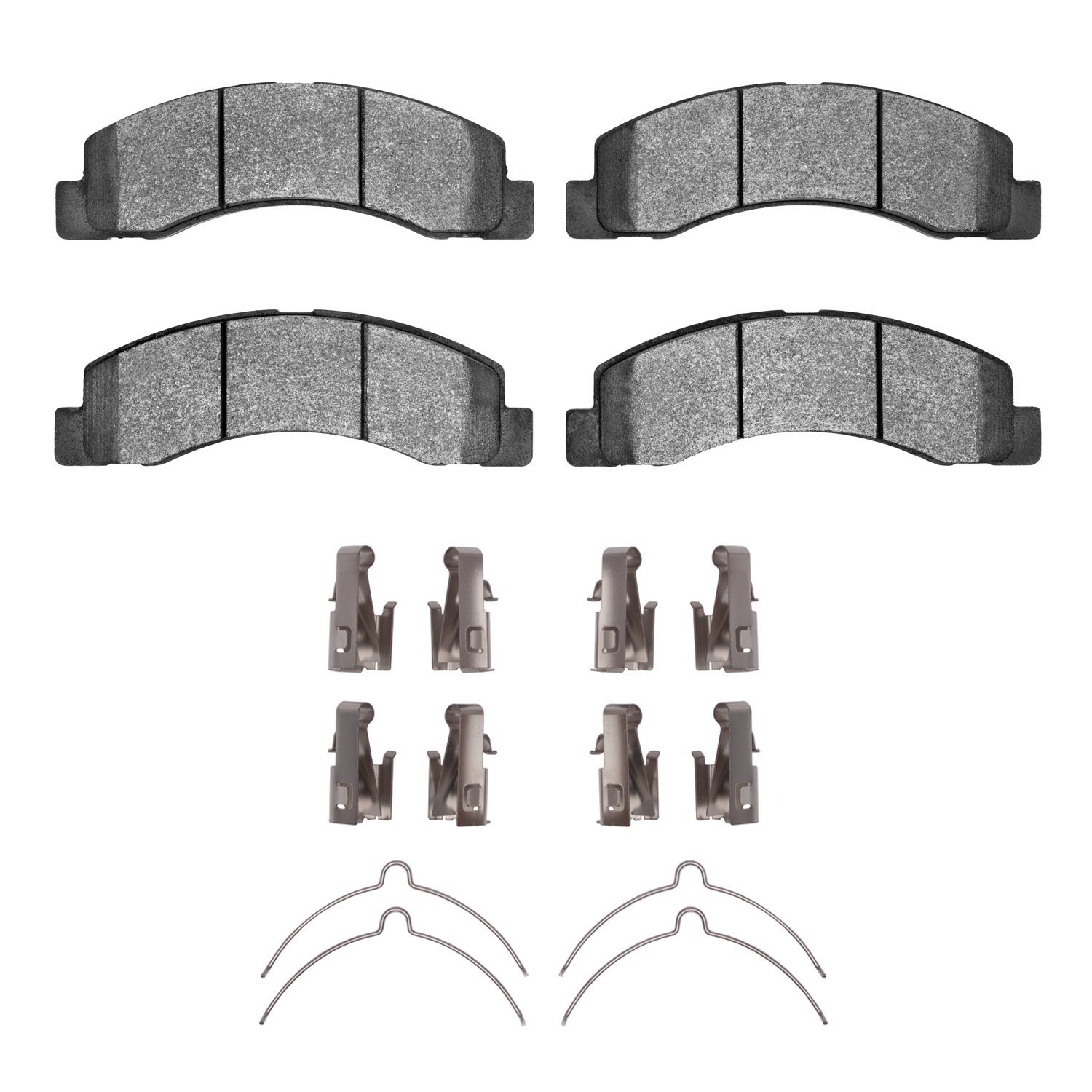 1214-0756-01 Heavy-Duty Brake Pads & Hardware Kit, 1999-2005 Ford/Lincoln/Mercury/Mazda, Position: Front