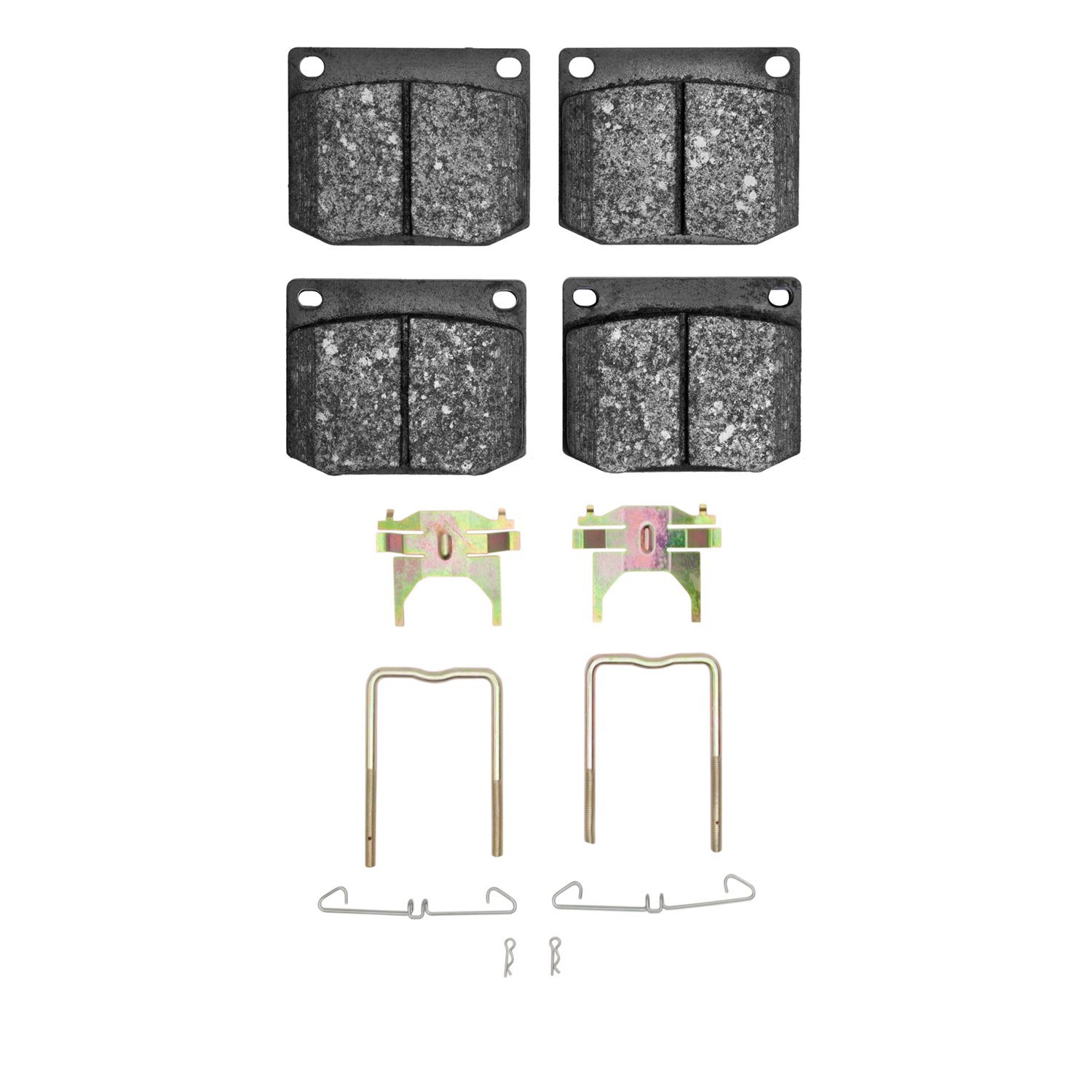 1311-0002-02 3000-Series Semi-Metallic Brake Pads & Hardware Kit, 1985-1986 GM, Position: Front