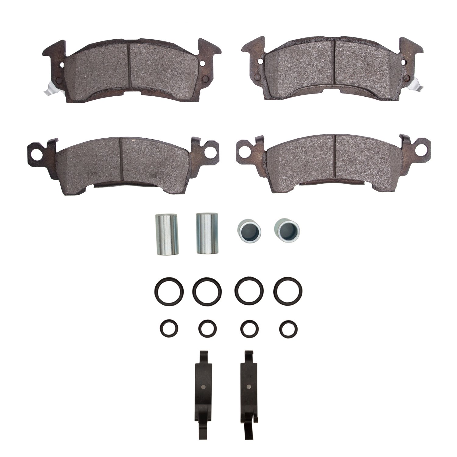 1311-0052-02 3000-Series Semi-Metallic Brake Pads & Hardware Kit, 1967-1973 GM, Position: Front