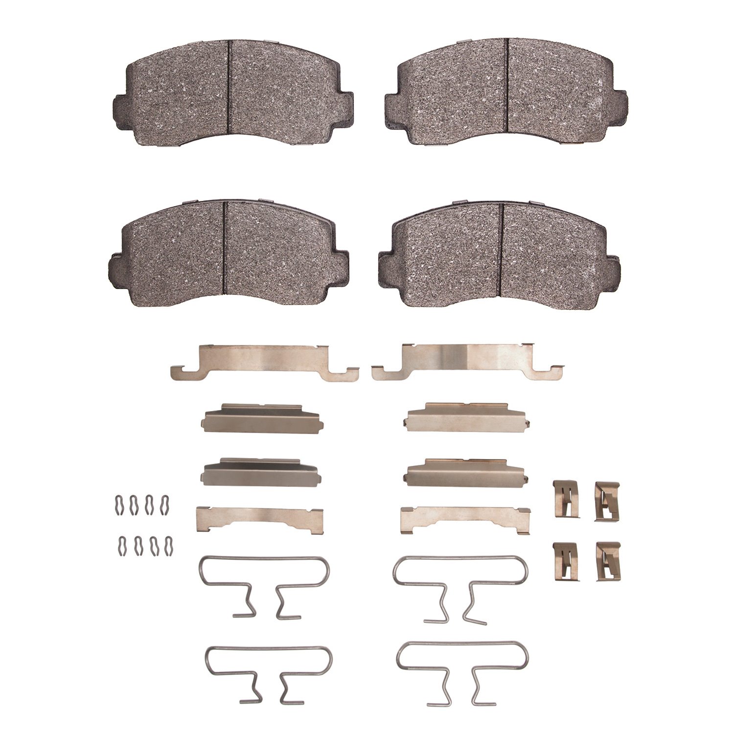 1311-0195-01 3000-Series Semi-Metallic Brake Pads & Hardware Kit, 1979-1987 Multiple Makes/Models, Position: Front