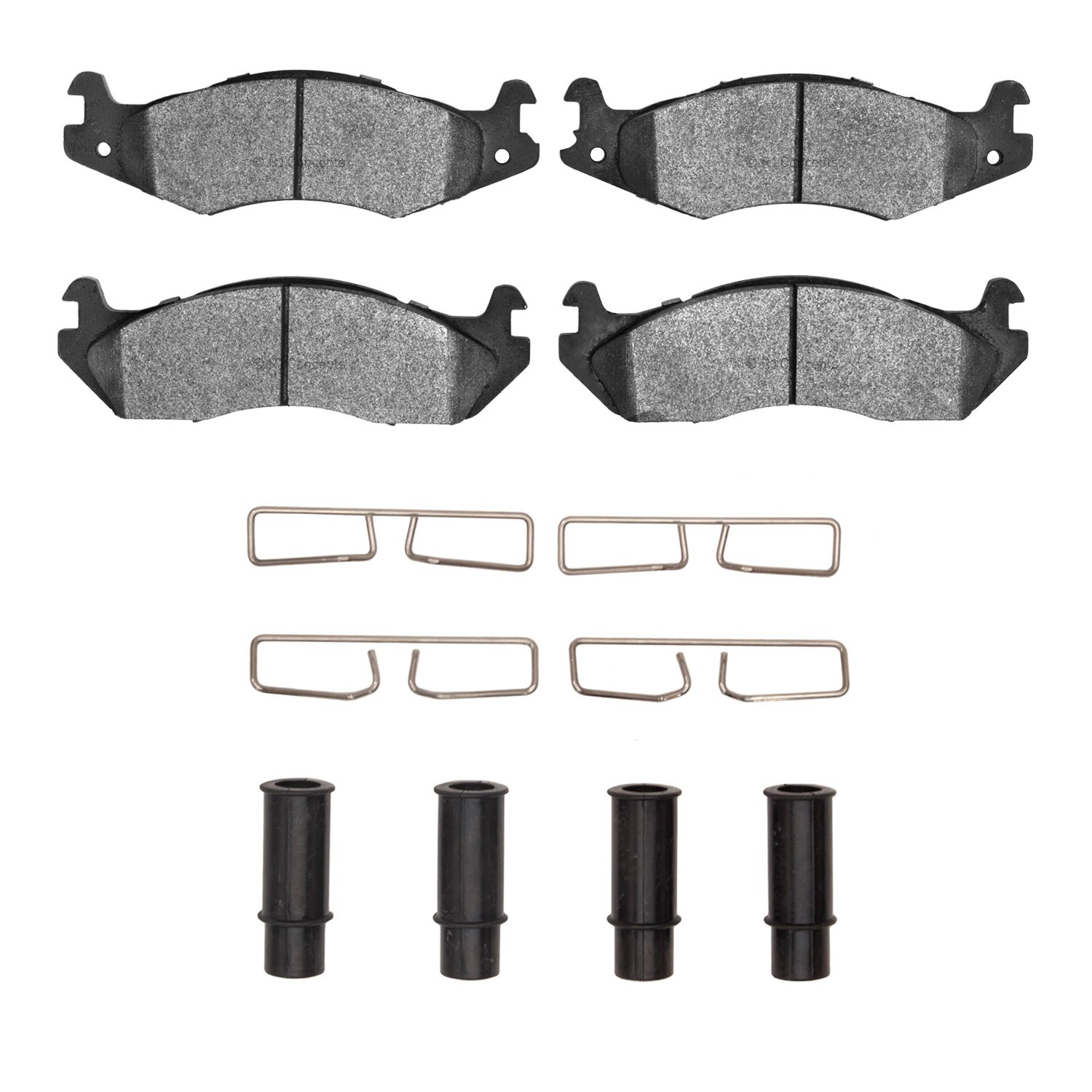 1311-0203-01 3000-Series Semi-Metallic Brake Pads & Hardware Kit, 1982-1992 Multiple Makes/Models, Position: Front
