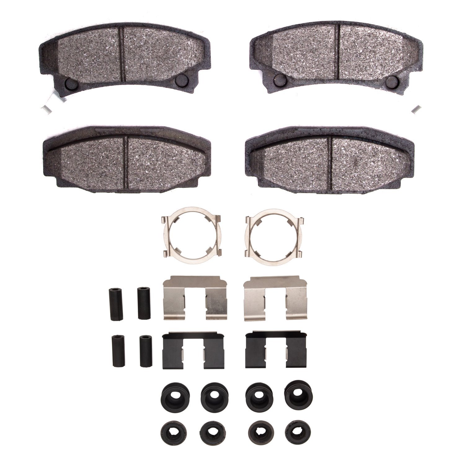 1311-0354-01 3000-Series Semi-Metallic Brake Pads & Hardware Kit, 1986-1992 GM, Position: Rear