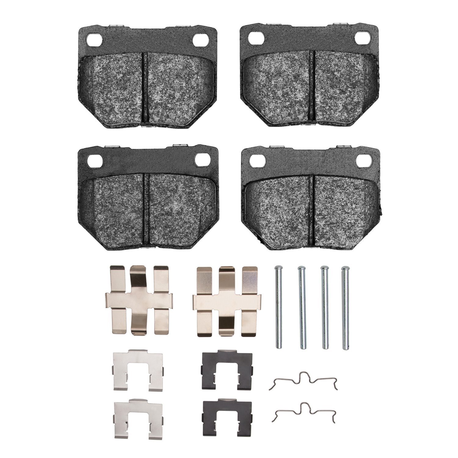 1311-0461-11 3000-Series Semi-Metallic Brake Pads & Hardware Kit, 2006-2007 Subaru, Position: Rear