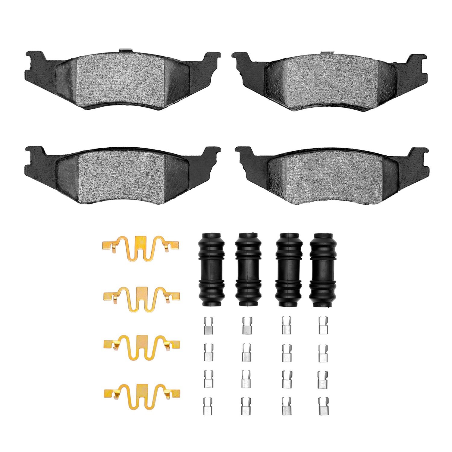 1311-0512-01 3000-Series Semi-Metallic Brake Pads & Hardware Kit, 1989-2010 Multiple Makes/Models, Position: Rear