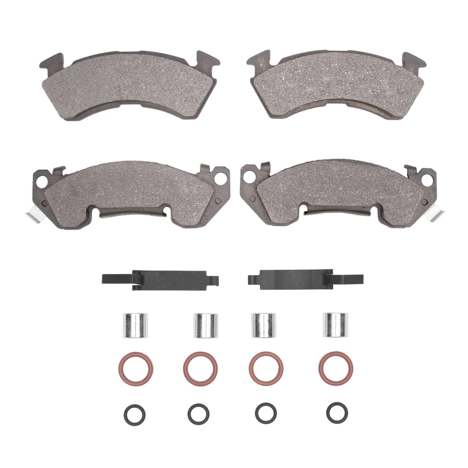 1311-0614-01 3000-Series Semi-Metallic Brake Pads & Hardware Kit, 1990-1996 GM, Position: Front