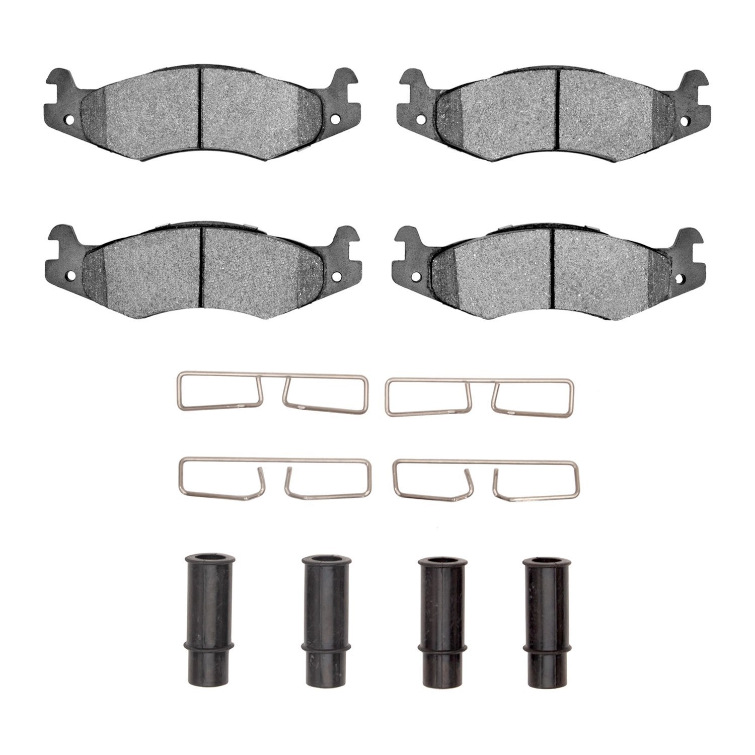 1311-0651-01 3000-Series Semi-Metallic Brake Pads & Hardware Kit, 1992-2001 Mopar, Position: Front,Rear