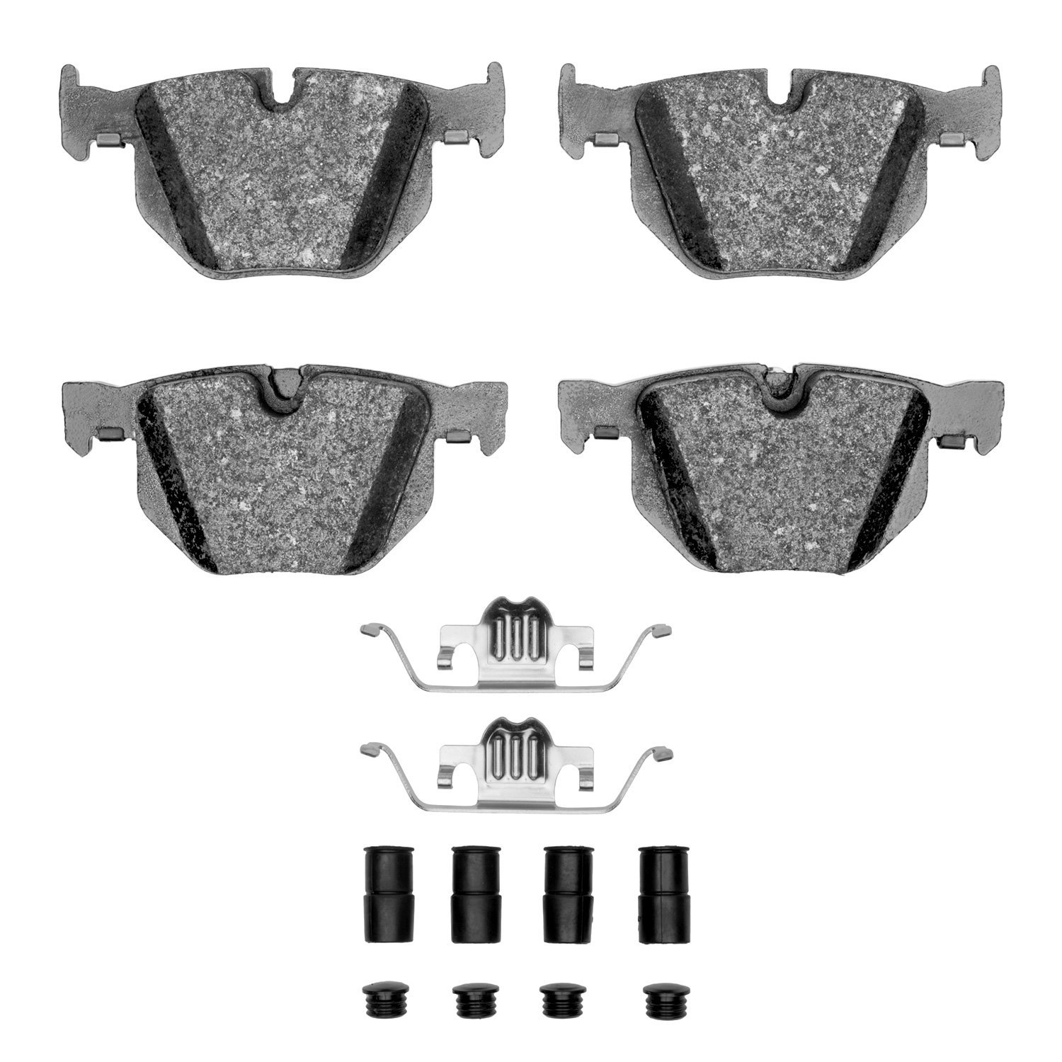 1311-0683-12 3000-Series Semi-Metallic Brake Pads & Hardware Kit, 2004-2010 BMW, Position: Rear