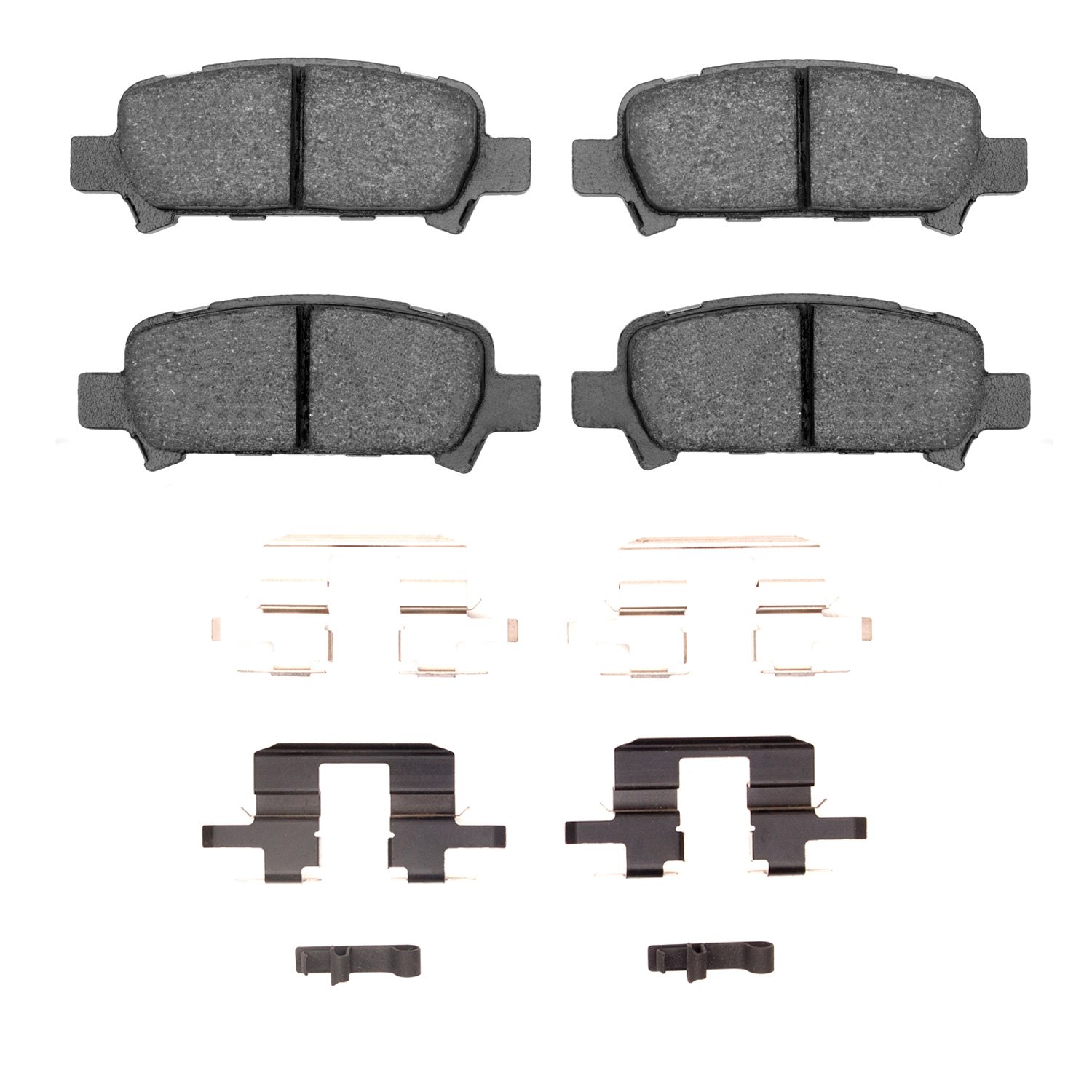 1311-0770-01 3000-Series Semi-Metallic Brake Pads & Hardware Kit, 1998-2006 Subaru, Position: Rear
