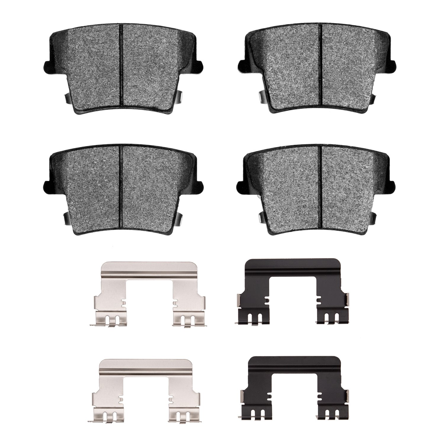 1311-1057-12 3000-Series Semi-Metallic Brake Pads & Hardware Kit, 2006-2014 Mopar, Position: Rear