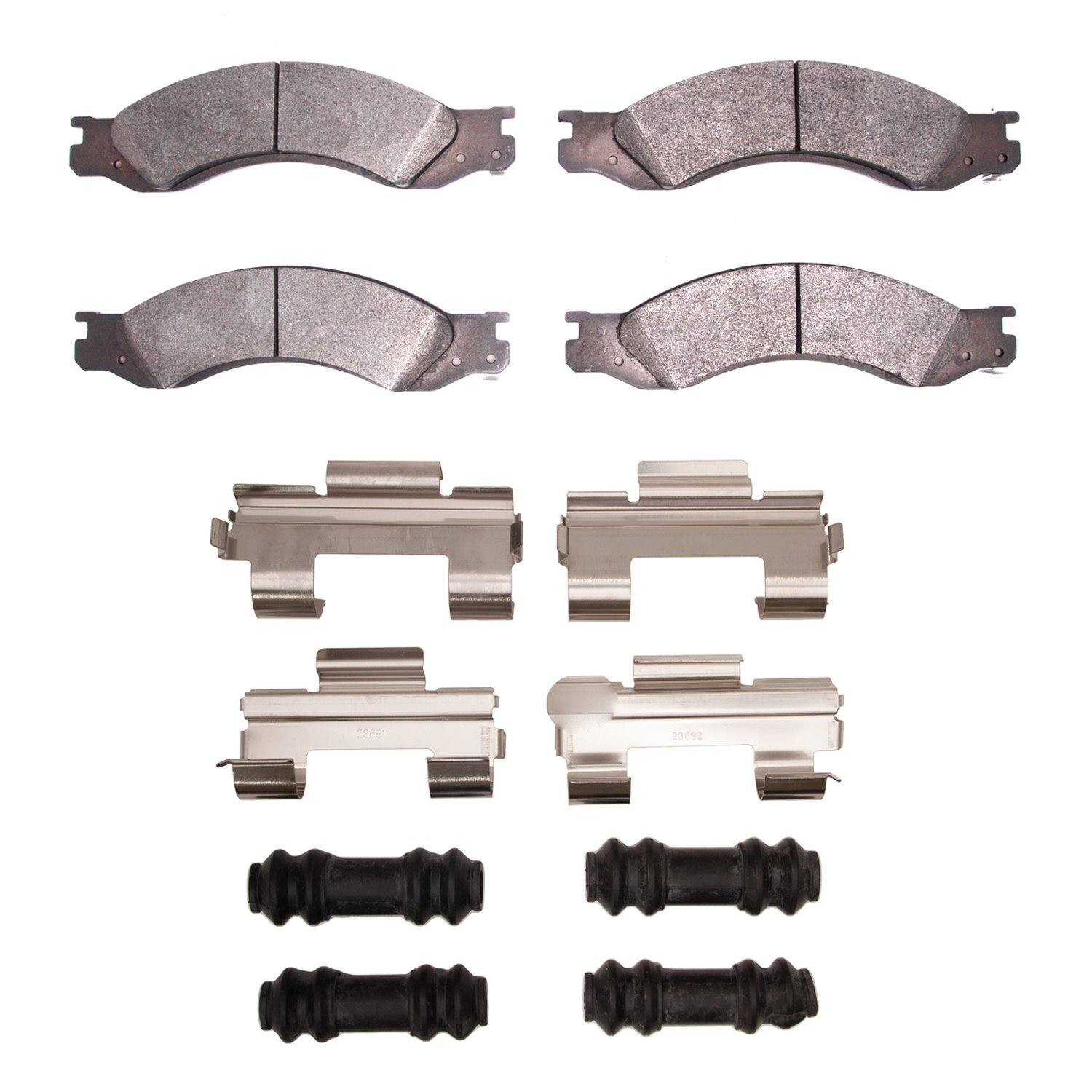 1311-1064-01 3000-Series Semi-Metallic Brake Pads & Hardware Kit, 2004-2010 GM, Position: Rr