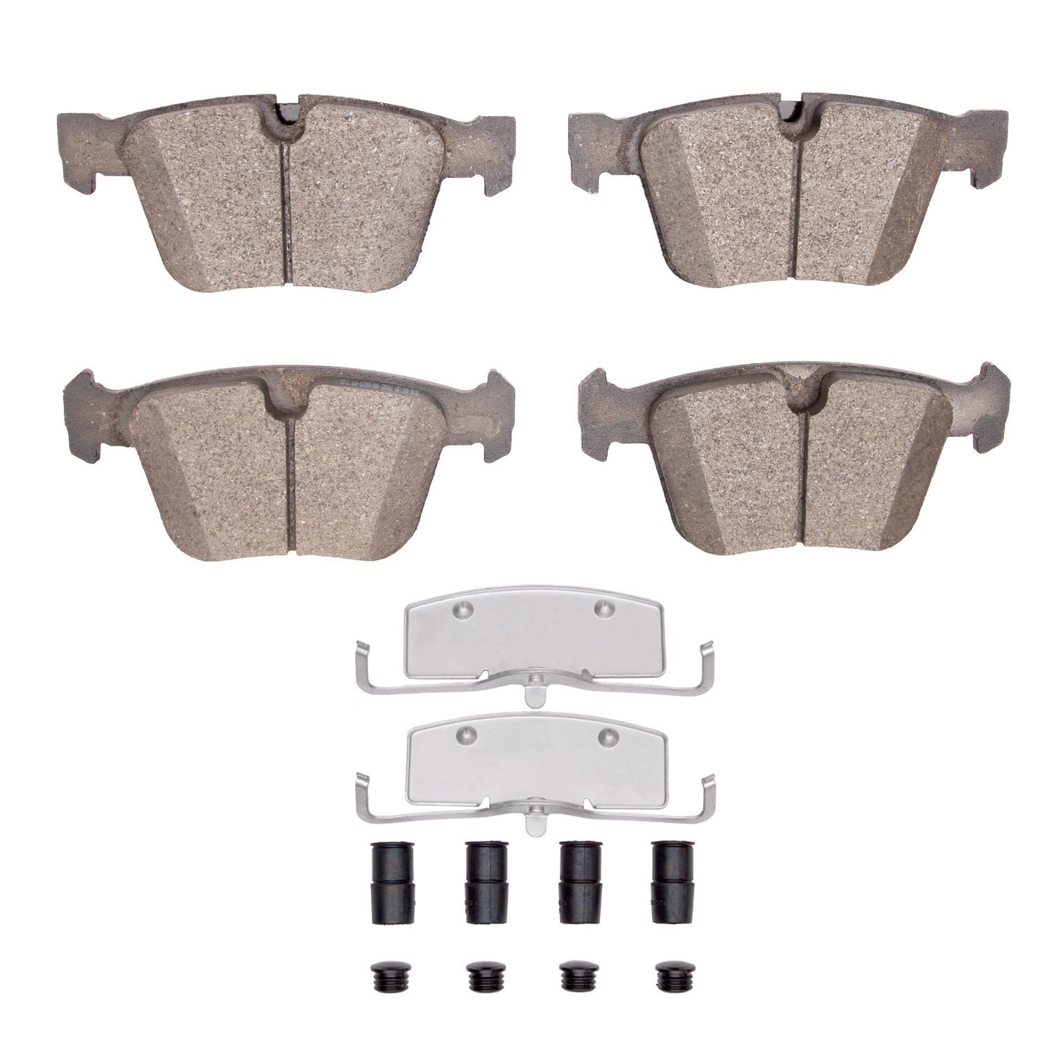 1311-1290-01 3000-Series Semi-Metallic Brake Pads & Hardware Kit, 2007-2014 Mercedes-Benz, Position: Rear