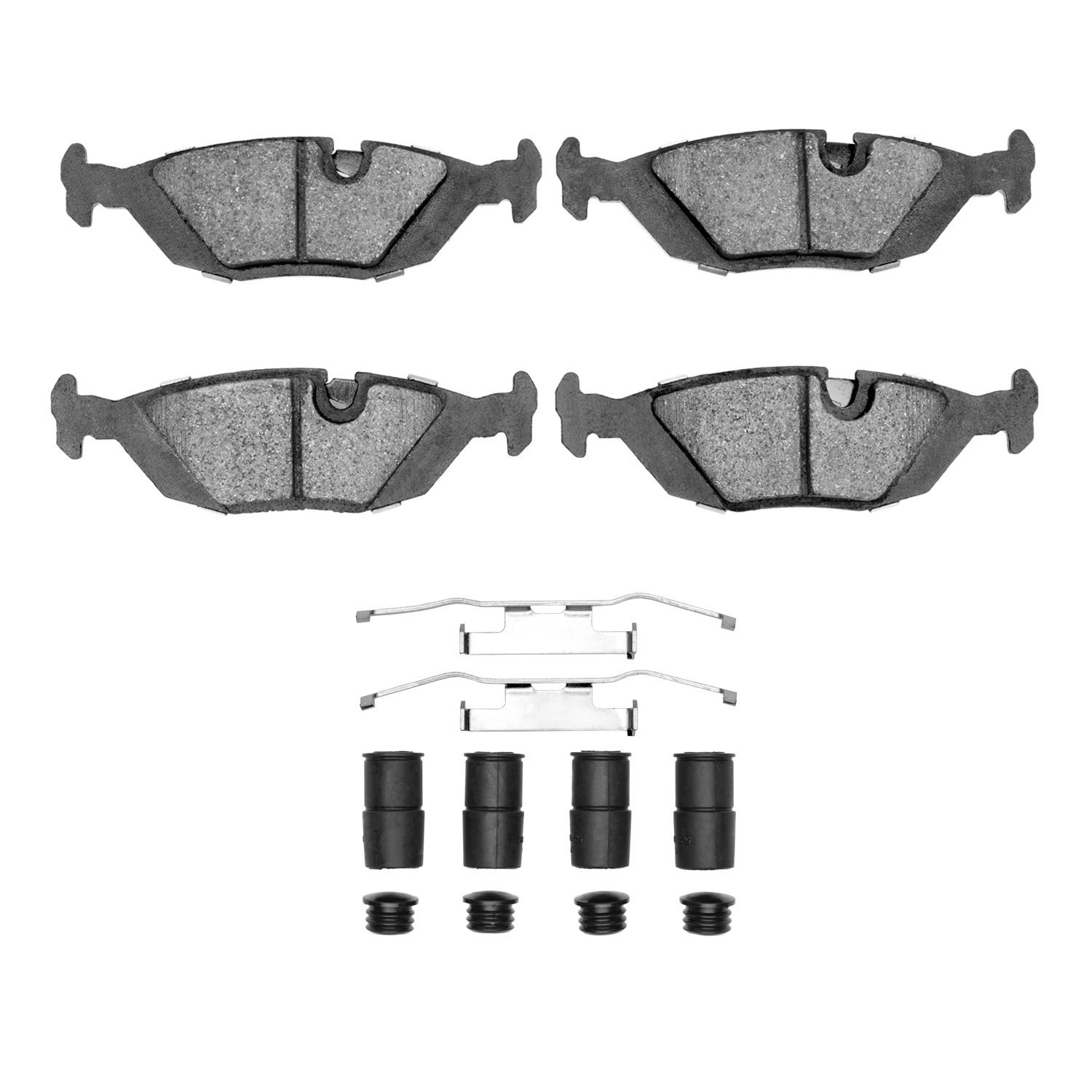1551-0279-01 5000 Advanced Low-Metallic Brake Pads & Hardware Kit, 1981-1991 BMW, Position: Rear