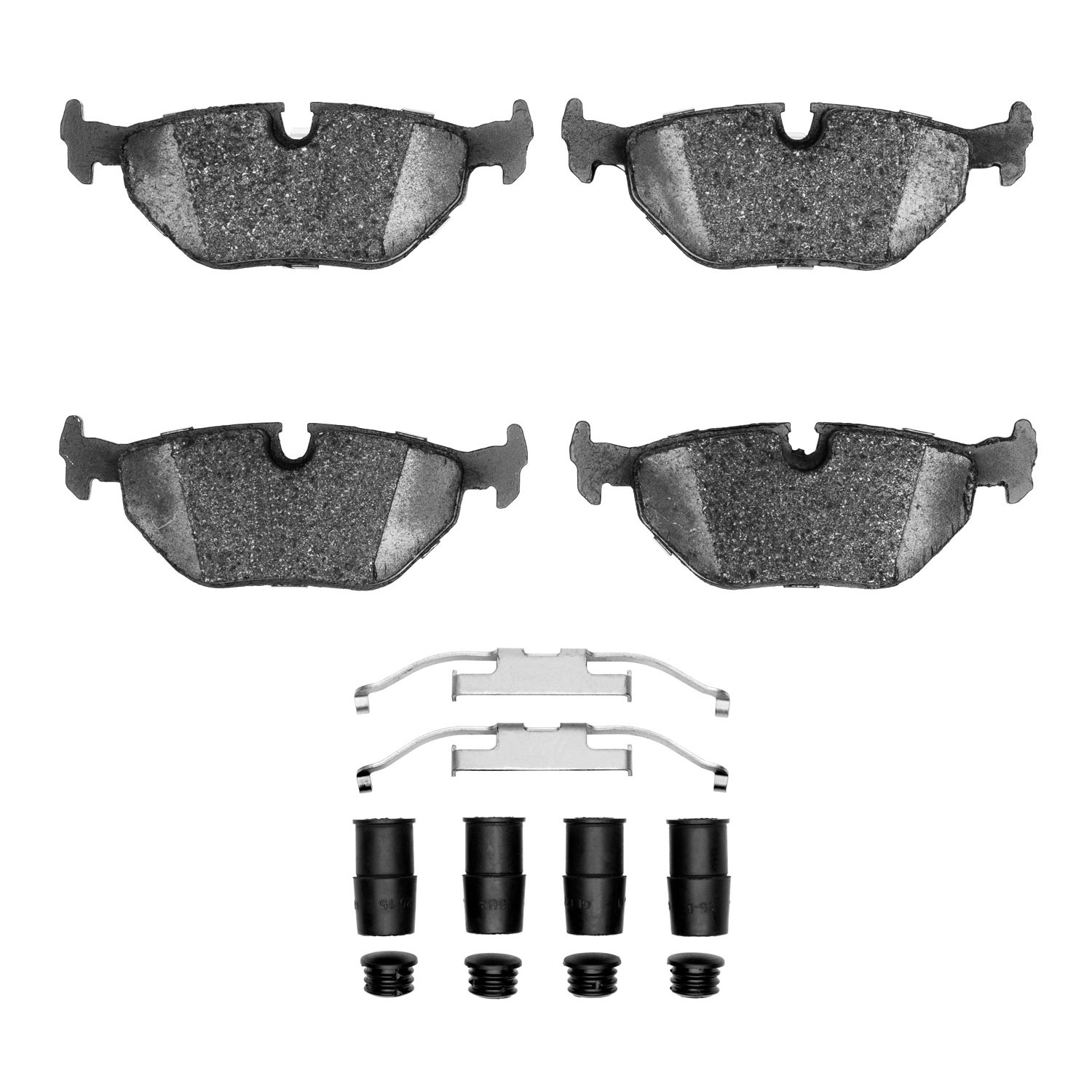 1551-0396-01 5000 Advanced Low-Metallic Brake Pads & Hardware Kit, 1987-2002 BMW, Position: Rear