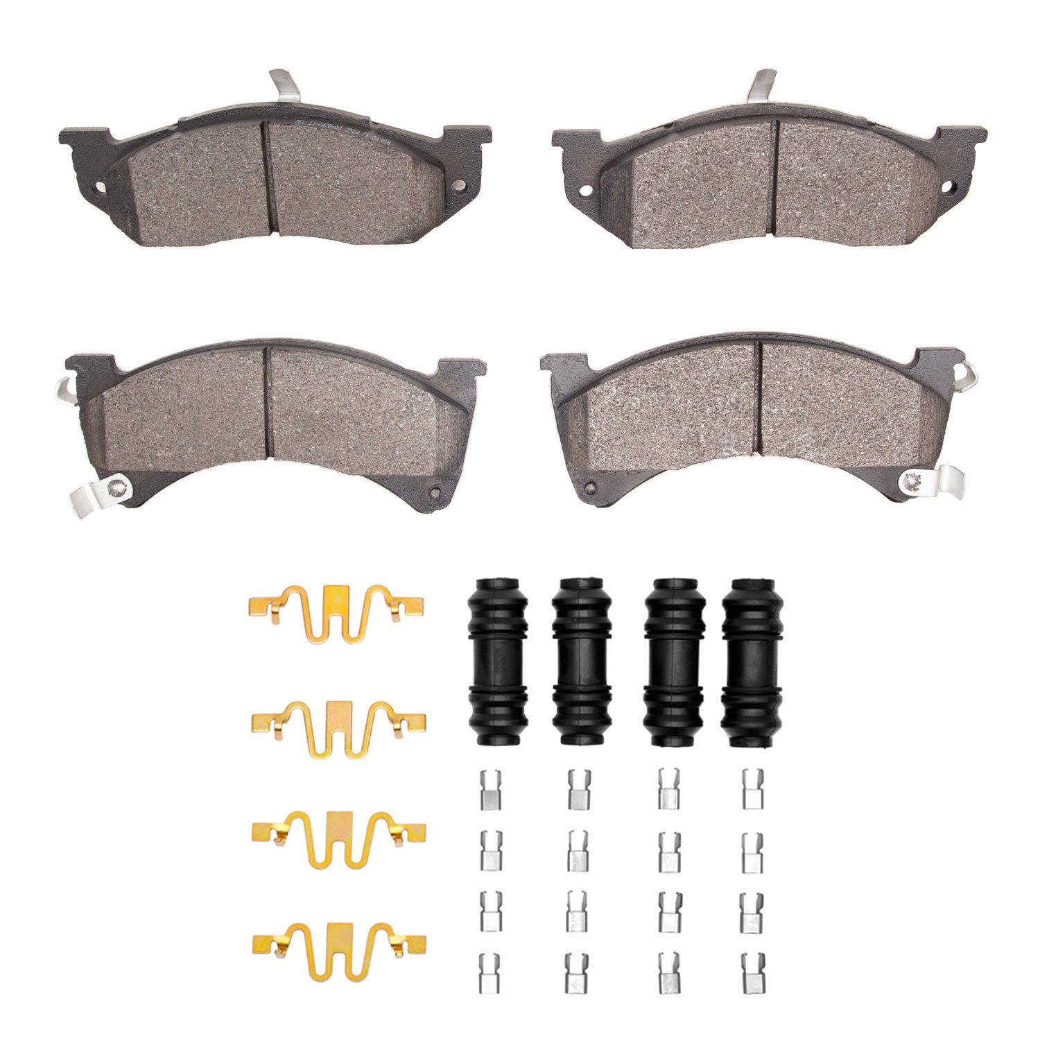 1551-0478-01 5000 Advanced Semi-Metallic Brake Pads & Hardware Kit, 1988-1990 Mopar, Position: Front