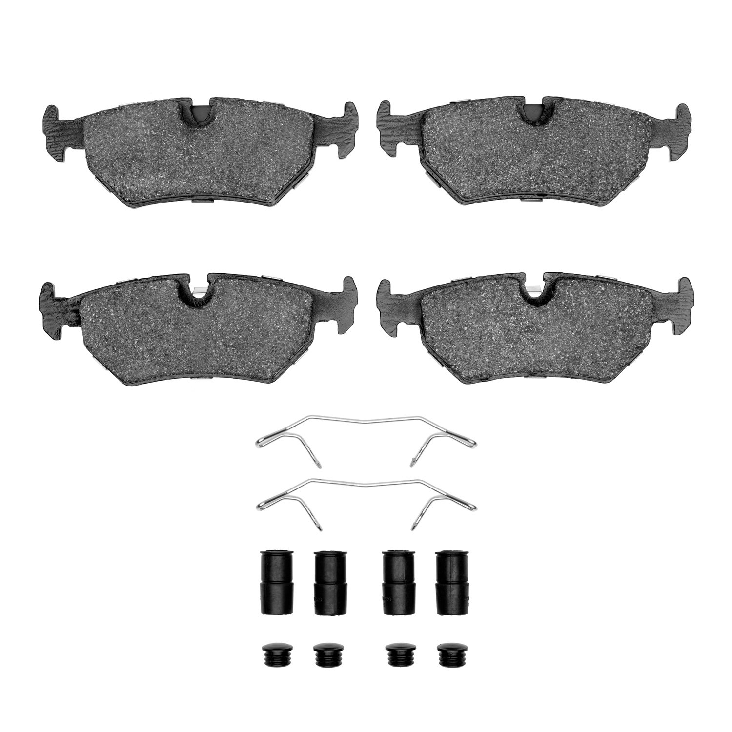 1551-0517-01 5000 Advanced Low-Metallic Brake Pads & Hardware Kit, 1990-1995 Jaguar, Position: Rear