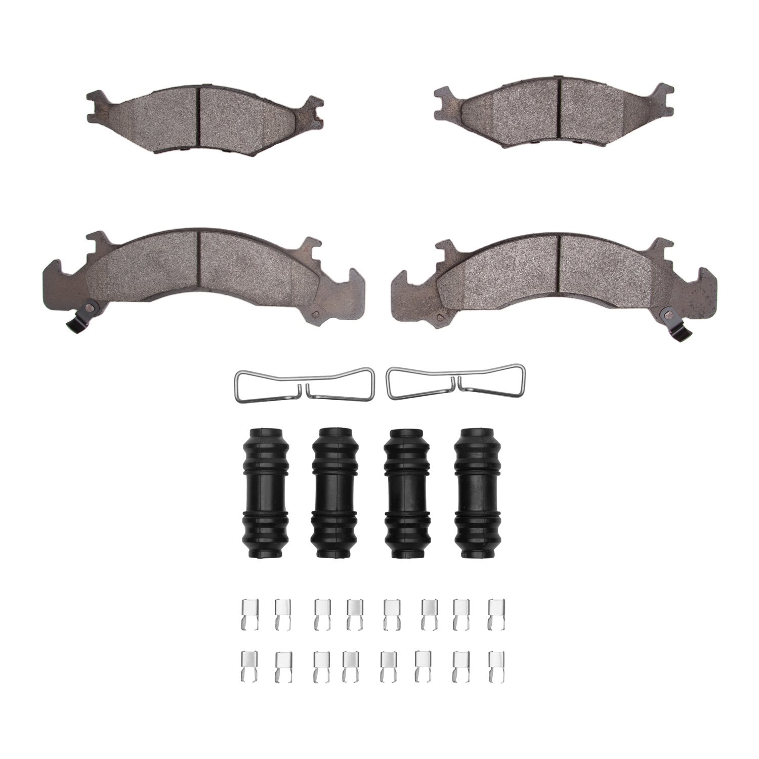 1551-0523-01 5000 Advanced Semi-Metallic Brake Pads & Hardware Kit, 1991-1992 Mopar, Position: Front