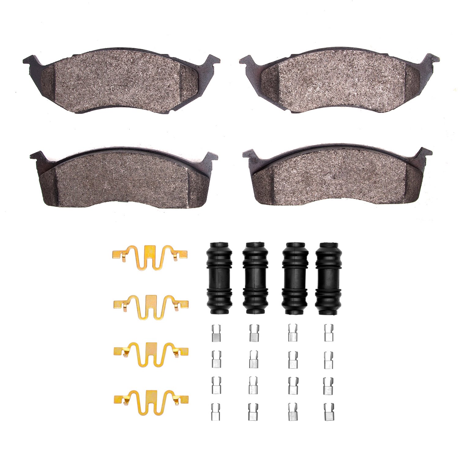 1551-0591-01 5000 Advanced Semi-Metallic Brake Pads & Hardware Kit, 1993-2002 Multiple Makes/Models, Position: Front