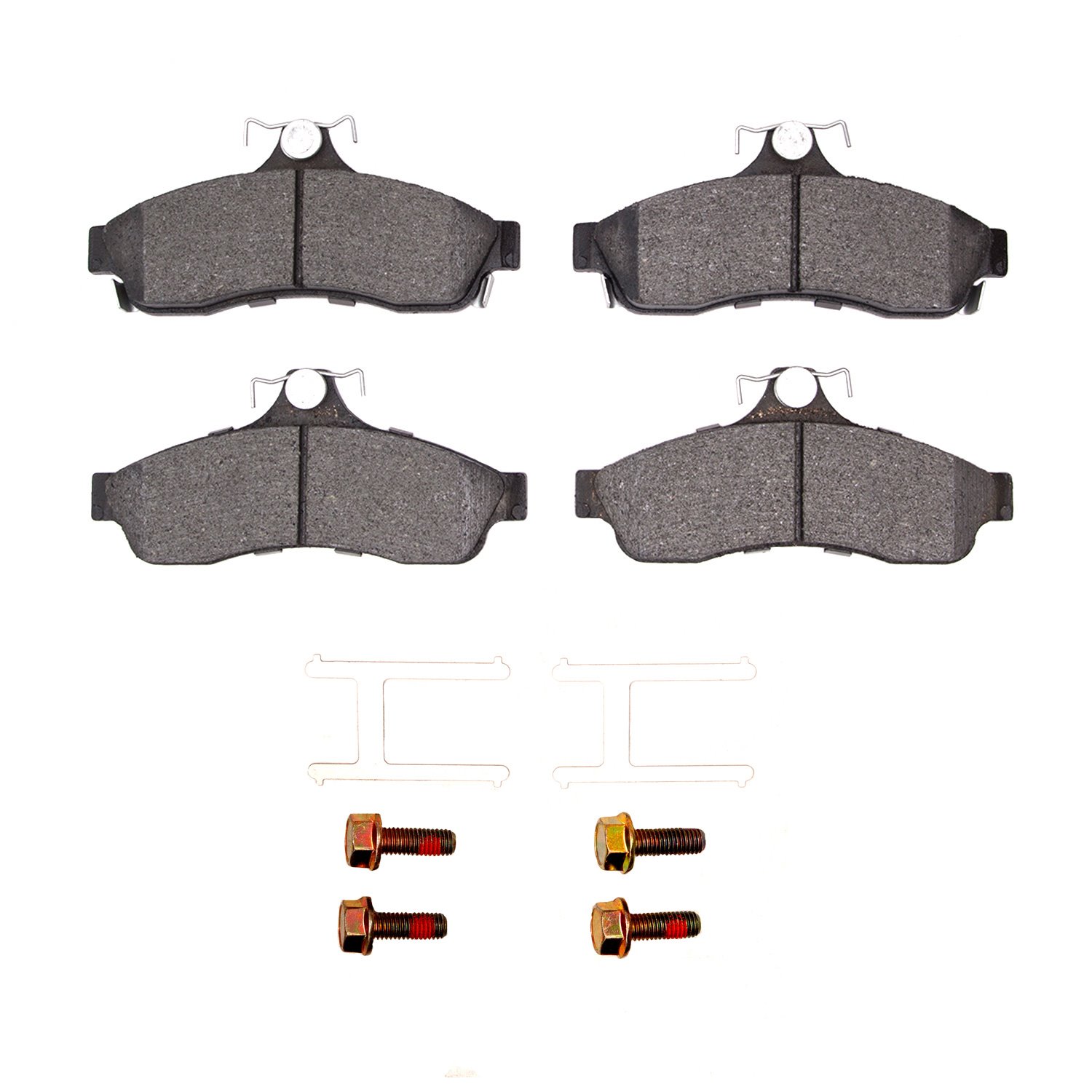 1551-0628-01 5000 Advanced Semi-Metallic Brake Pads & Hardware Kit, 1994-1996 GM, Position: Rear