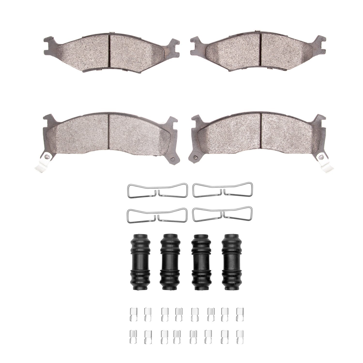 1551-0670-01 5000 Advanced Semi-Metallic Brake Pads & Hardware Kit, 1995-1997 Kia/Hyundai/Genesis, Position: Front