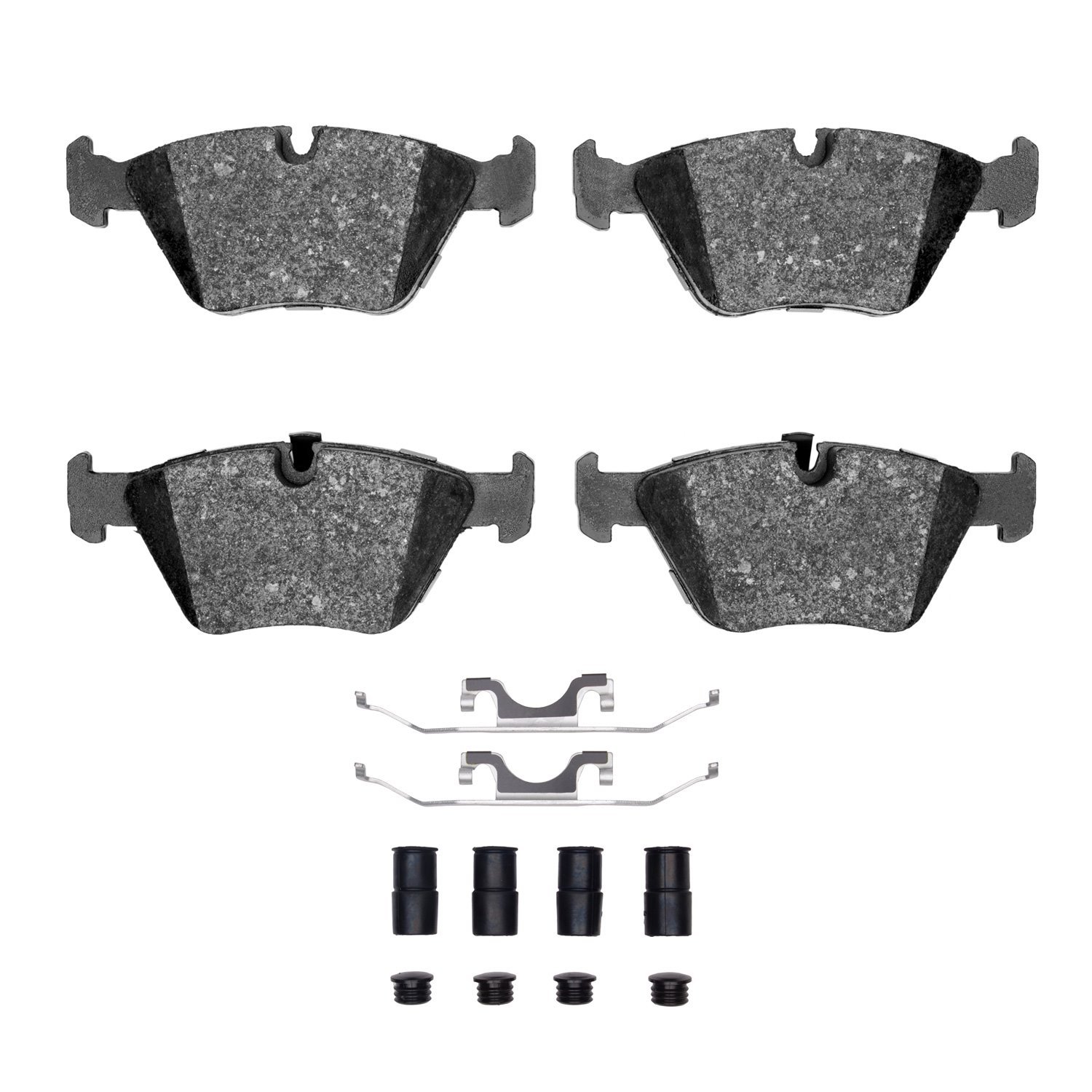 1551-0725-01 5000 Advanced Low-Metallic Brake Pads & Hardware Kit, 1996-2003 BMW, Position: Front