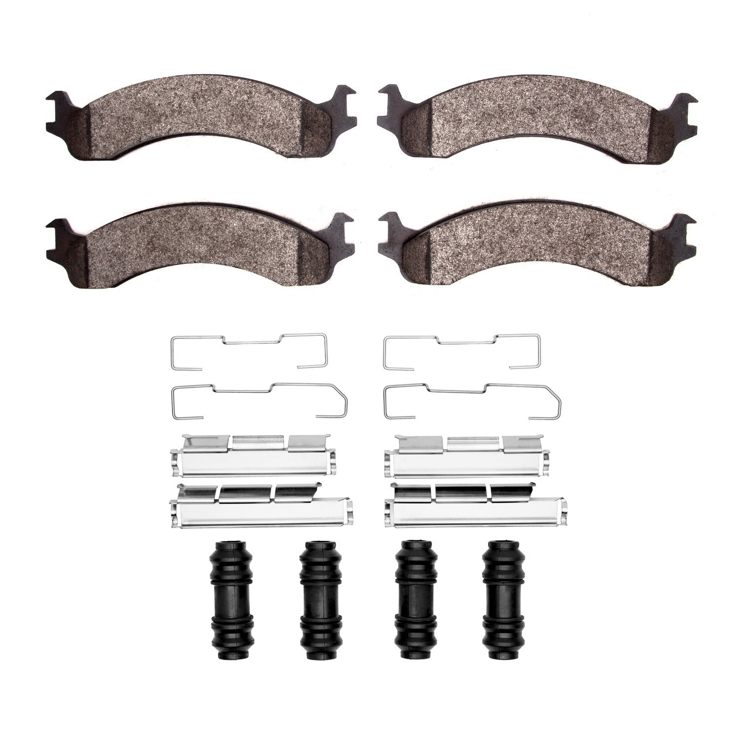 1551-0821-01 5000 Advanced Semi-Metallic Brake Pads & Hardware Kit, 2000-2002 Mopar, Position: Front