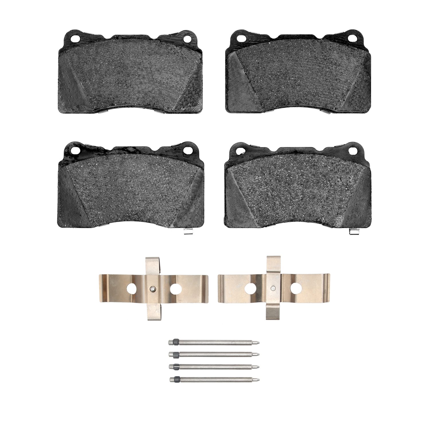 1551-1001-04 5000 Advanced Low-Metallic Brake Pads & Hardware Kit, 2014-2017 Mopar, Position: Front