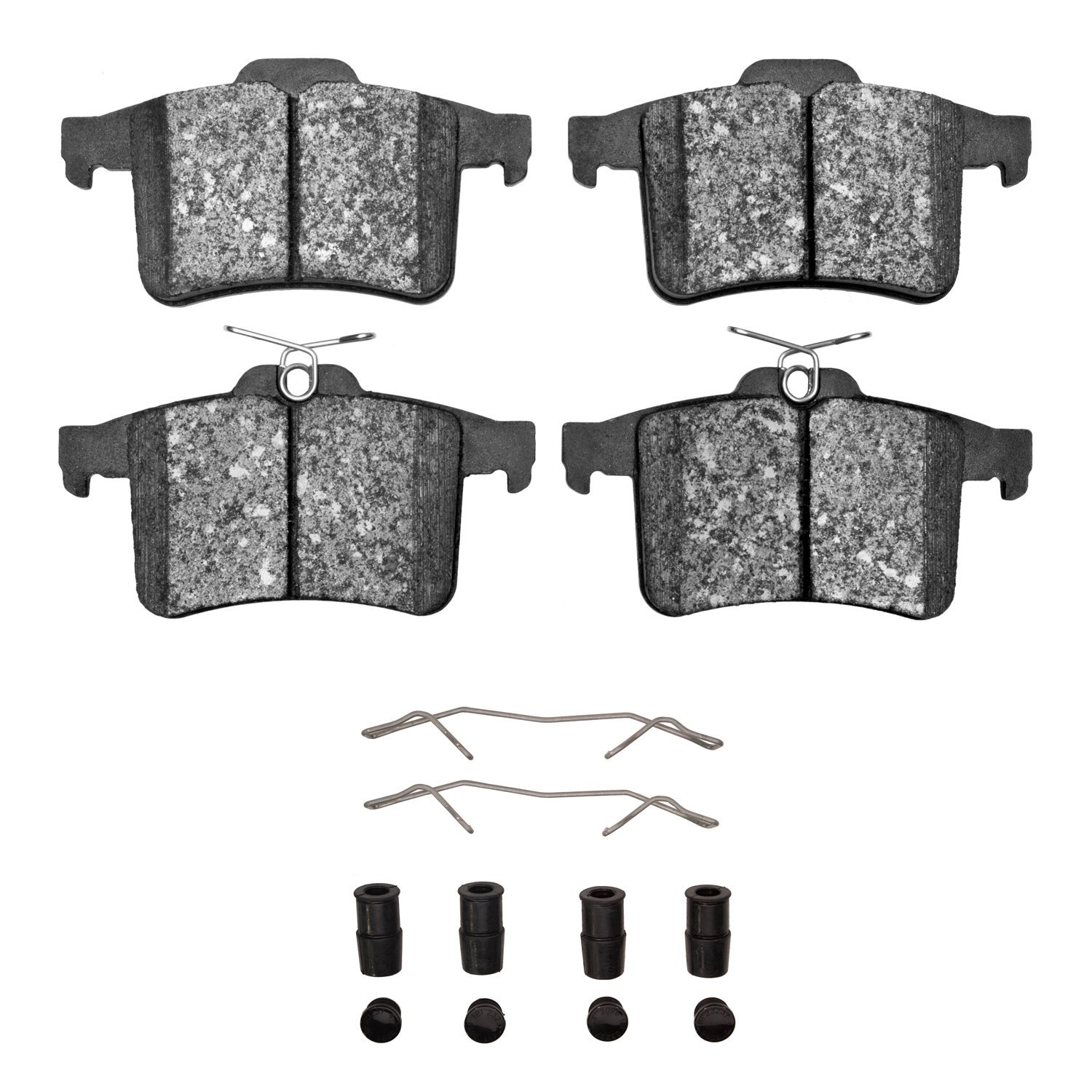 1551-1449-01 5000 Advanced Low-Metallic Brake Pads & Hardware Kit, 2010-2018 Jaguar, Position: Rear