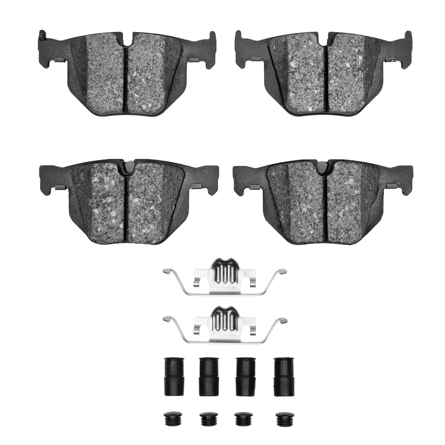 1552-1042-01 5000 Advanced Low-Metallic Brake Pads & Hardware Kit, 2007-2014 BMW, Position: Rear