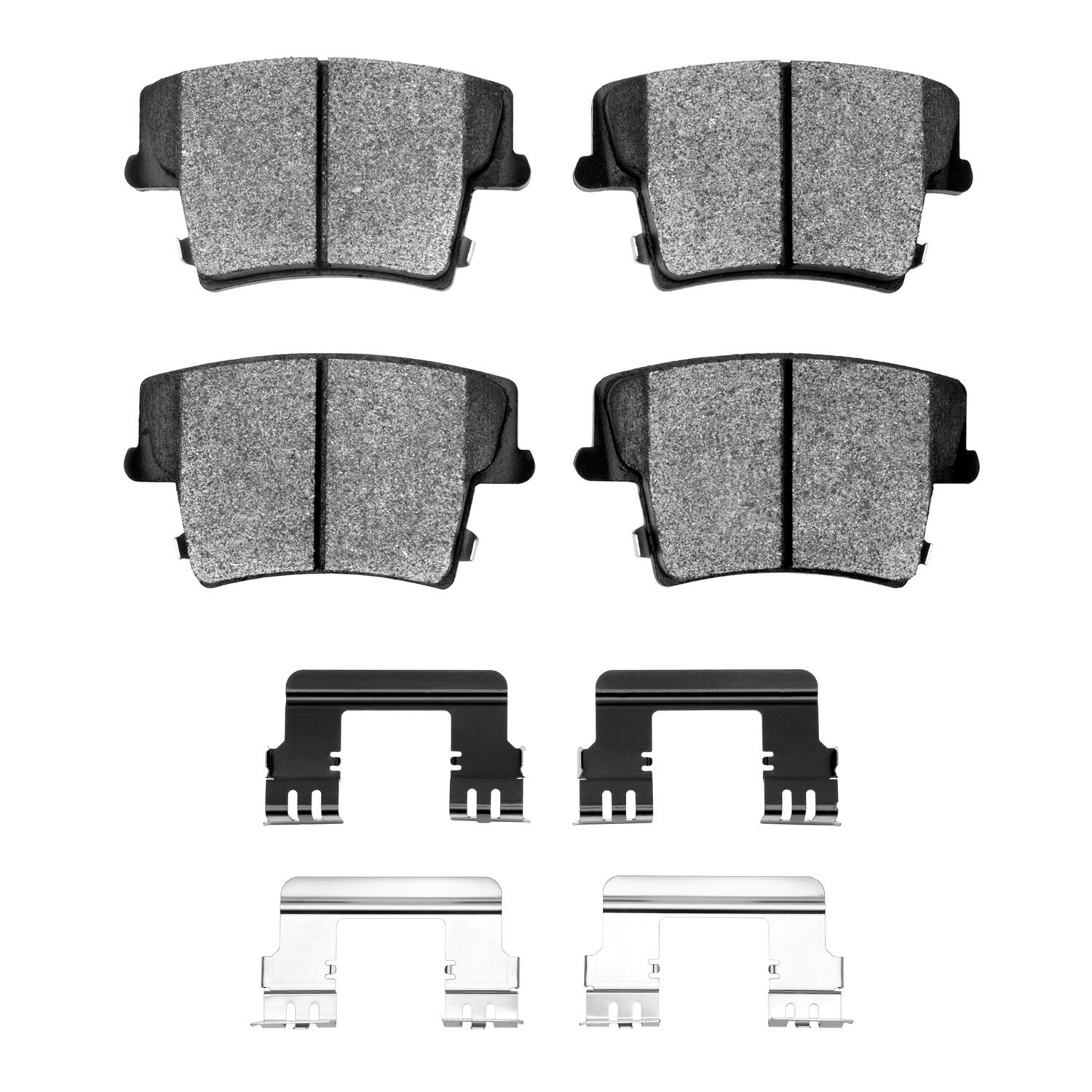 1552-1057-03 5000 Advanced Semi-Metallic Brake Pads & Hardware Kit, 2005-2018 Mopar, Position: Rear