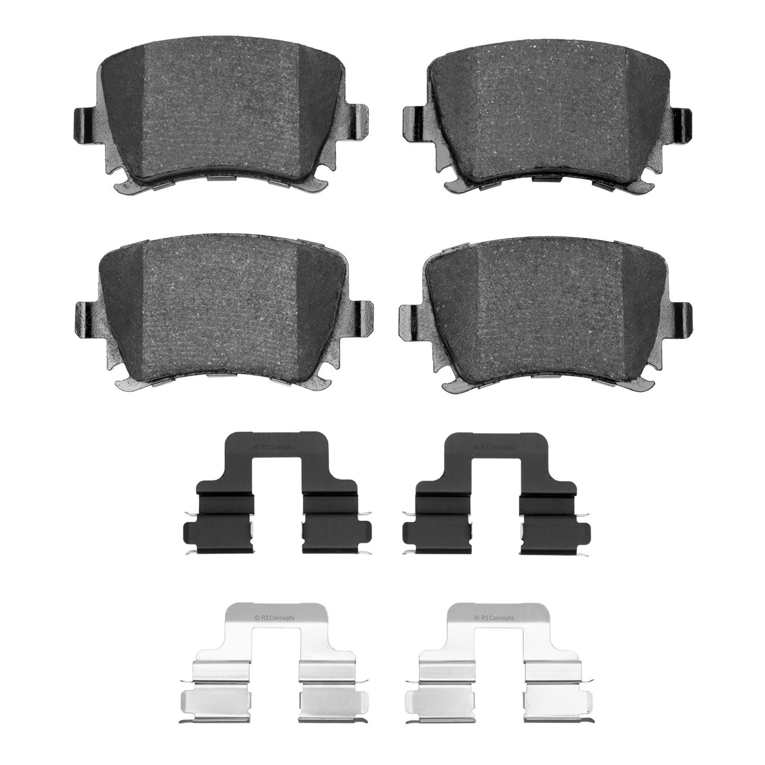 1552-1108-01 5000 Advanced Low-Metallic Brake Pads & Hardware Kit, 2005-2011 Audi/Volkswagen, Position: Rear