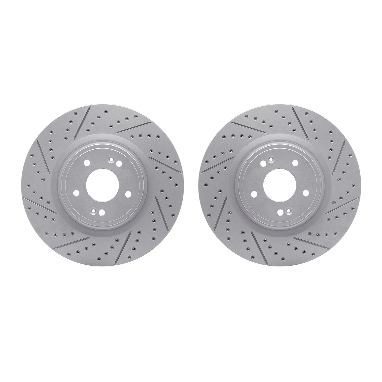 2002-21000 Geoperformance Drilled/Slotted Brake Rotors, Fits Select Kia/Hyundai/Genesis, Position: Front