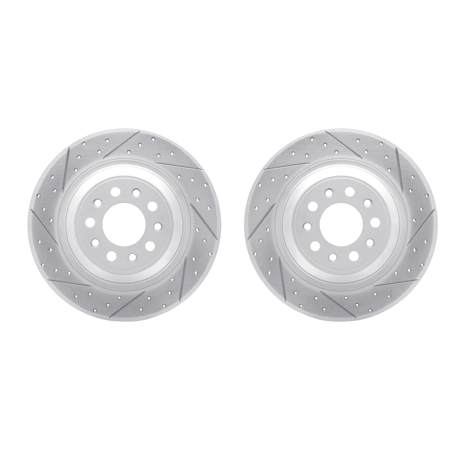 2002-42024 Geoperformance Drilled/Slotted Brake Rotors, Fits Select Mopar, Position: Rear