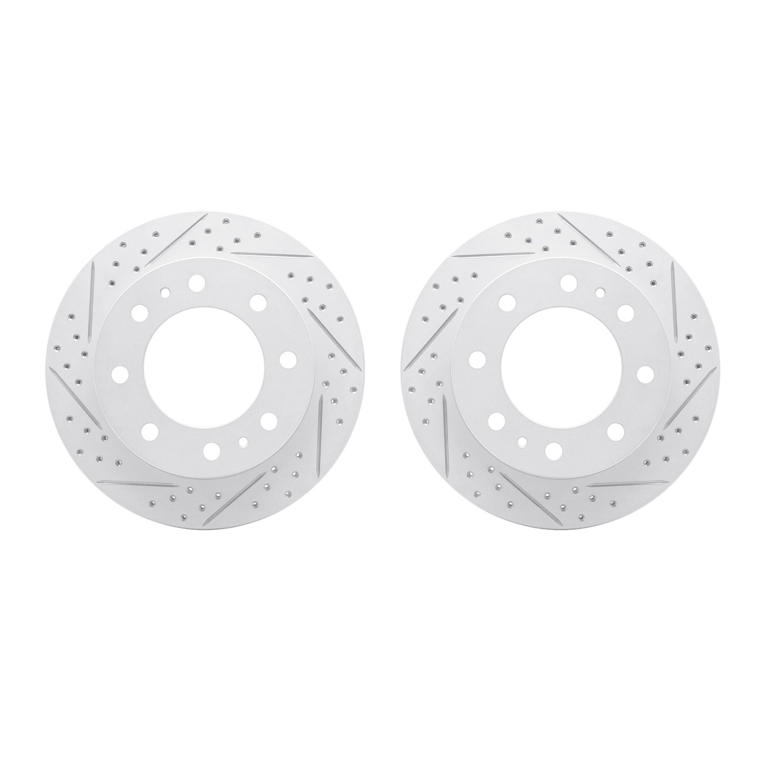 2002-48012 Geoperformance Drilled/Slotted Brake Rotors, Fits Select GM, Position: Front