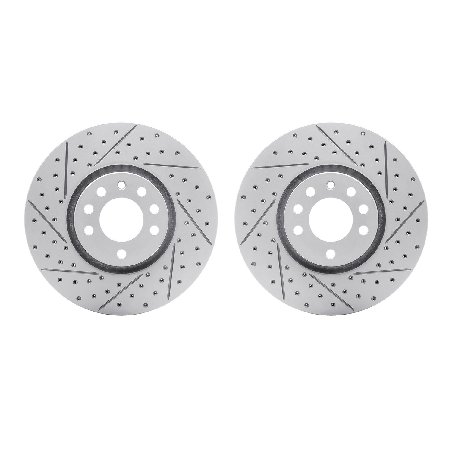 2002-65002 Geoperformance Drilled/Slotted Brake Rotors, 2003-2011 GM, Position: Front