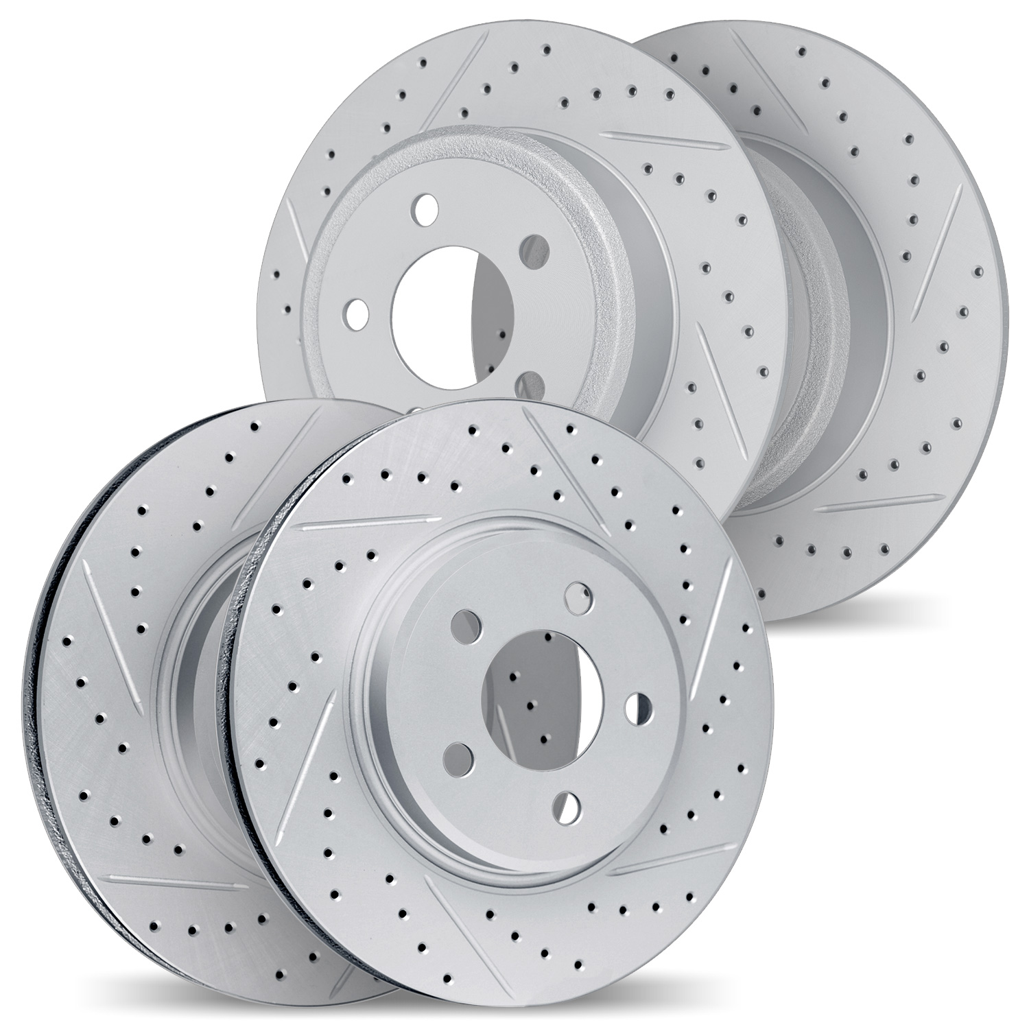 2004-03021 Geoperformance Drilled/Slotted Brake Rotors, Fits Select Kia/Hyundai/Genesis, Position: Front and Rear