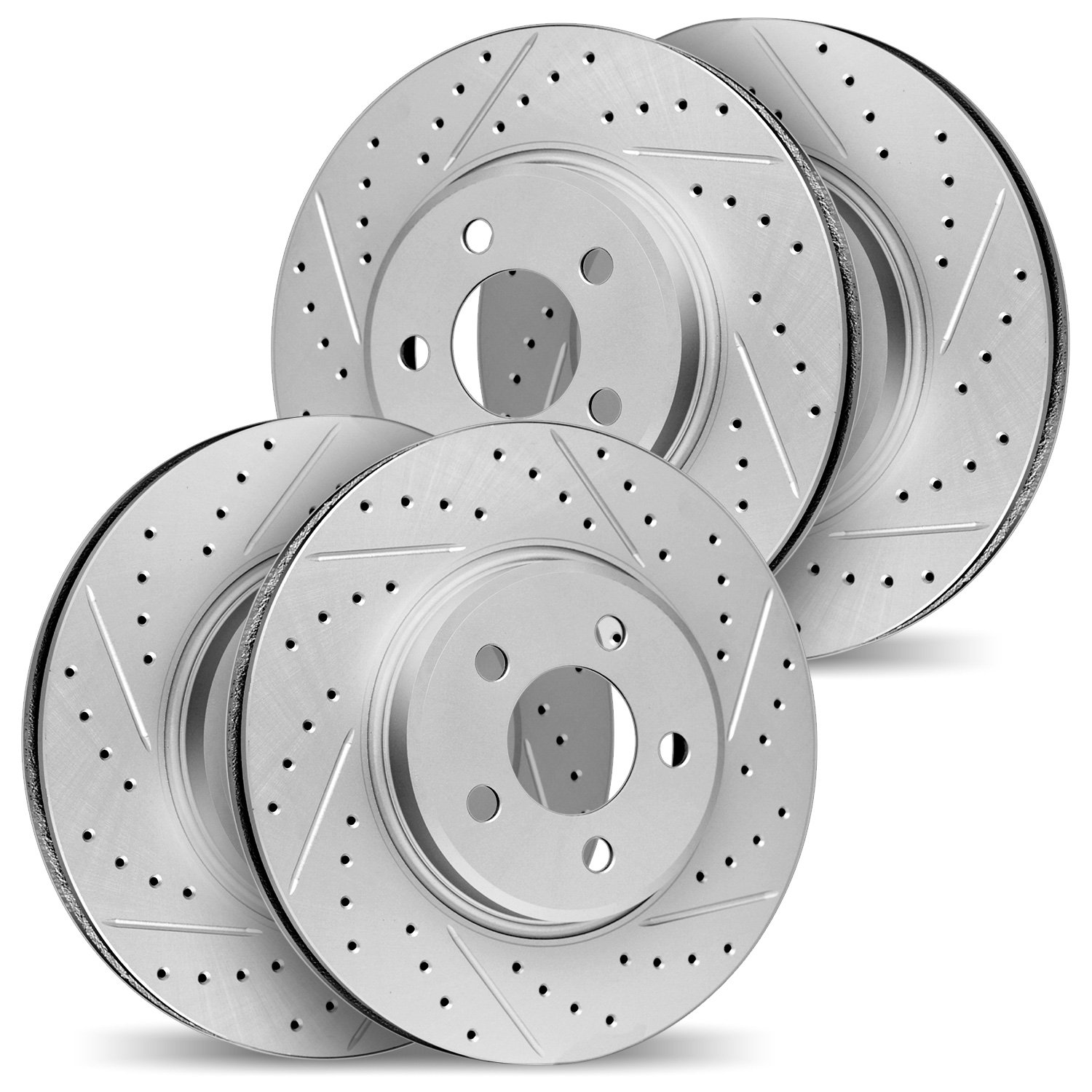 2004-03057 Geoperformance Drilled/Slotted Brake Rotors, Fits Select Kia/Hyundai/Genesis, Position: Front and Rear
