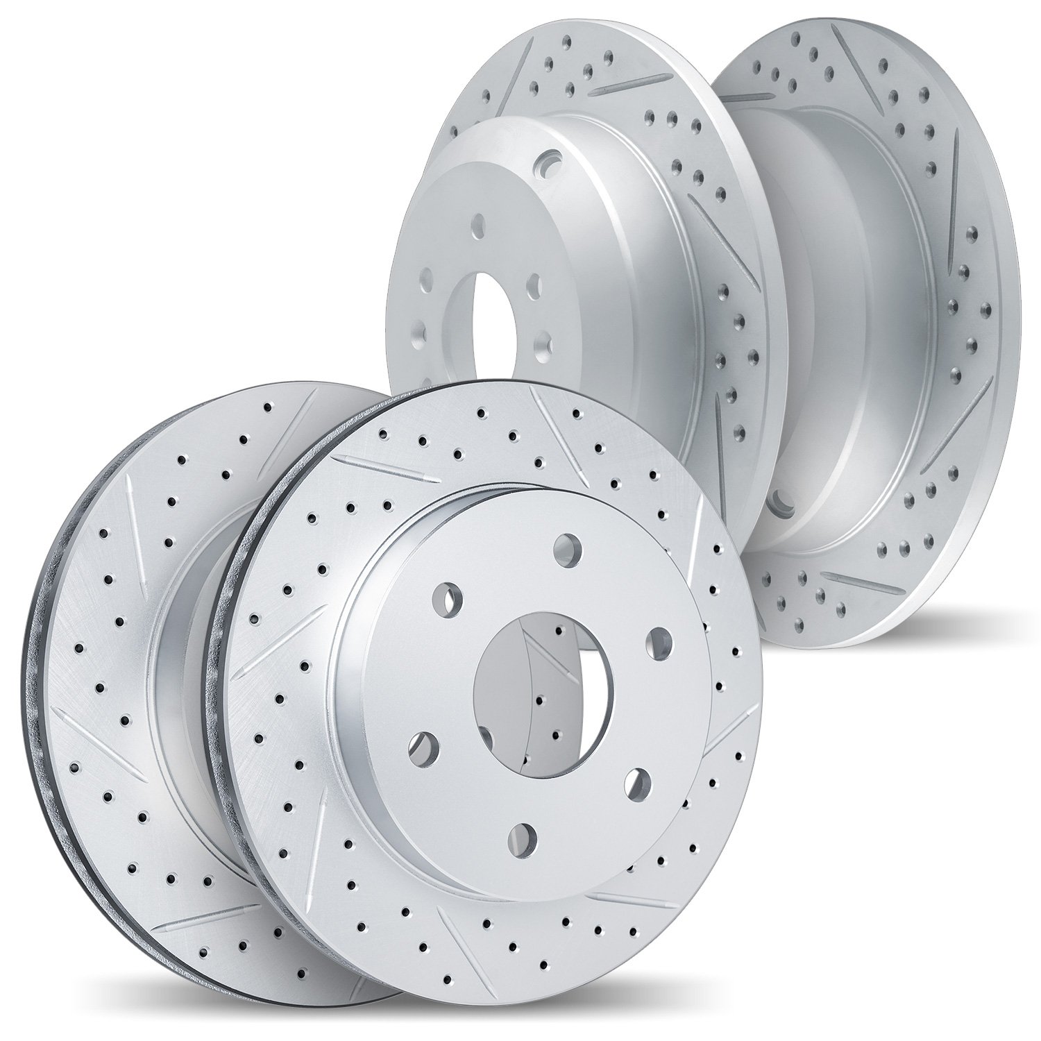 2004-21003 Geoperformance Drilled/Slotted Brake Rotors, 2006-2014 Kia/Hyundai/Genesis, Position: Front and Rear