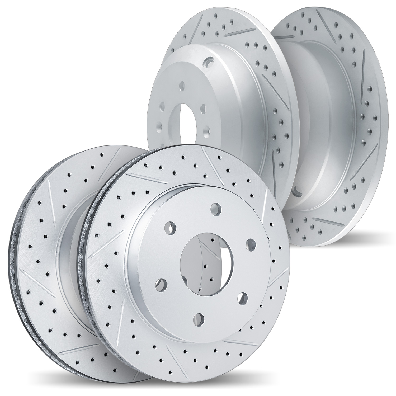 2004-21004 Geoperformance Drilled/Slotted Brake Rotors, 2009-2010 Kia/Hyundai/Genesis, Position: Front and Rear
