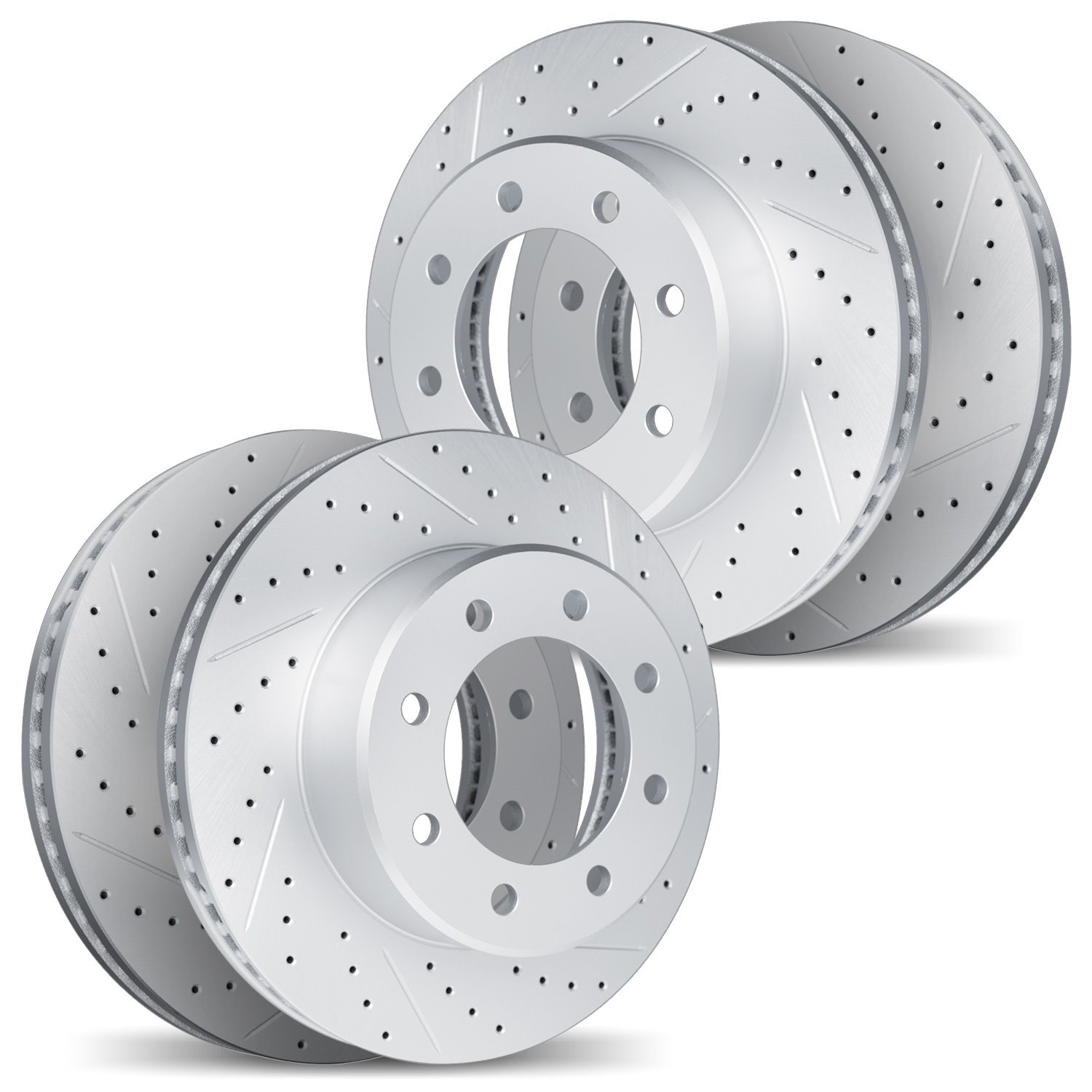 2004-40048 Geoperformance Drilled/Slotted Brake Rotors, Fits Select Mopar, Position: Front and Rear