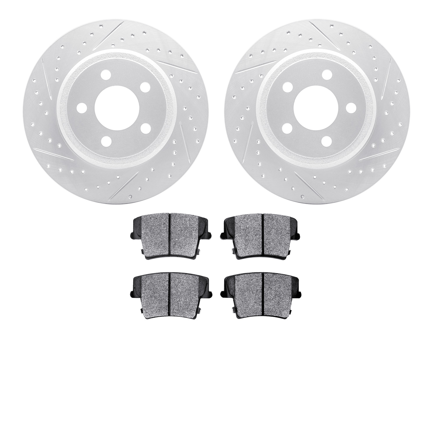 2202-39010 Geoperformance Drilled/Slotted Rotors w/Heavy-Duty Pads Kit, Fits Select Mopar, Position: Rear